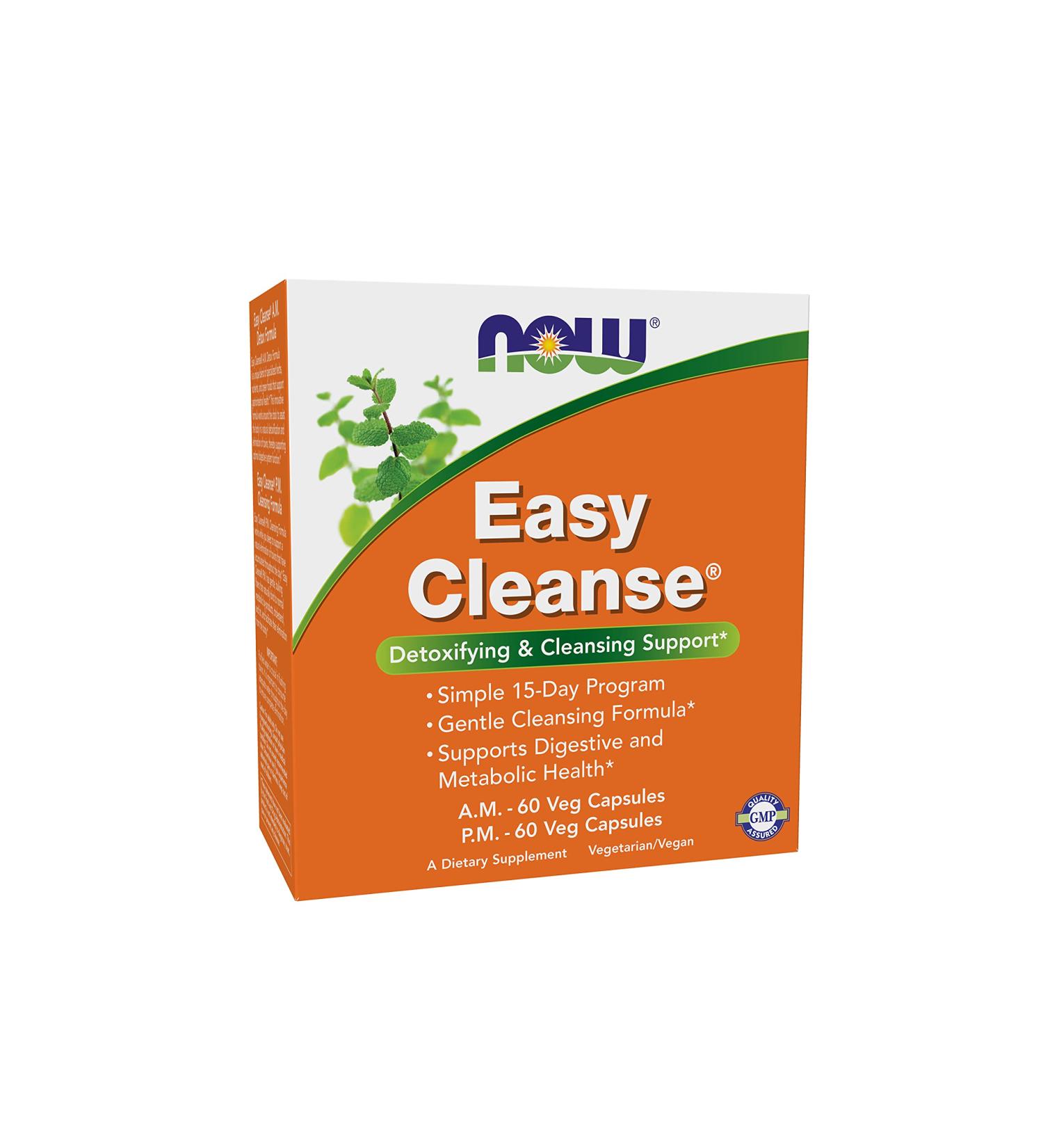 Now Foods Easy Cleanse - 2 Bottles of 60 Veg Capsules | Detox & Digestive Support - Buy Online on GoSupps.com