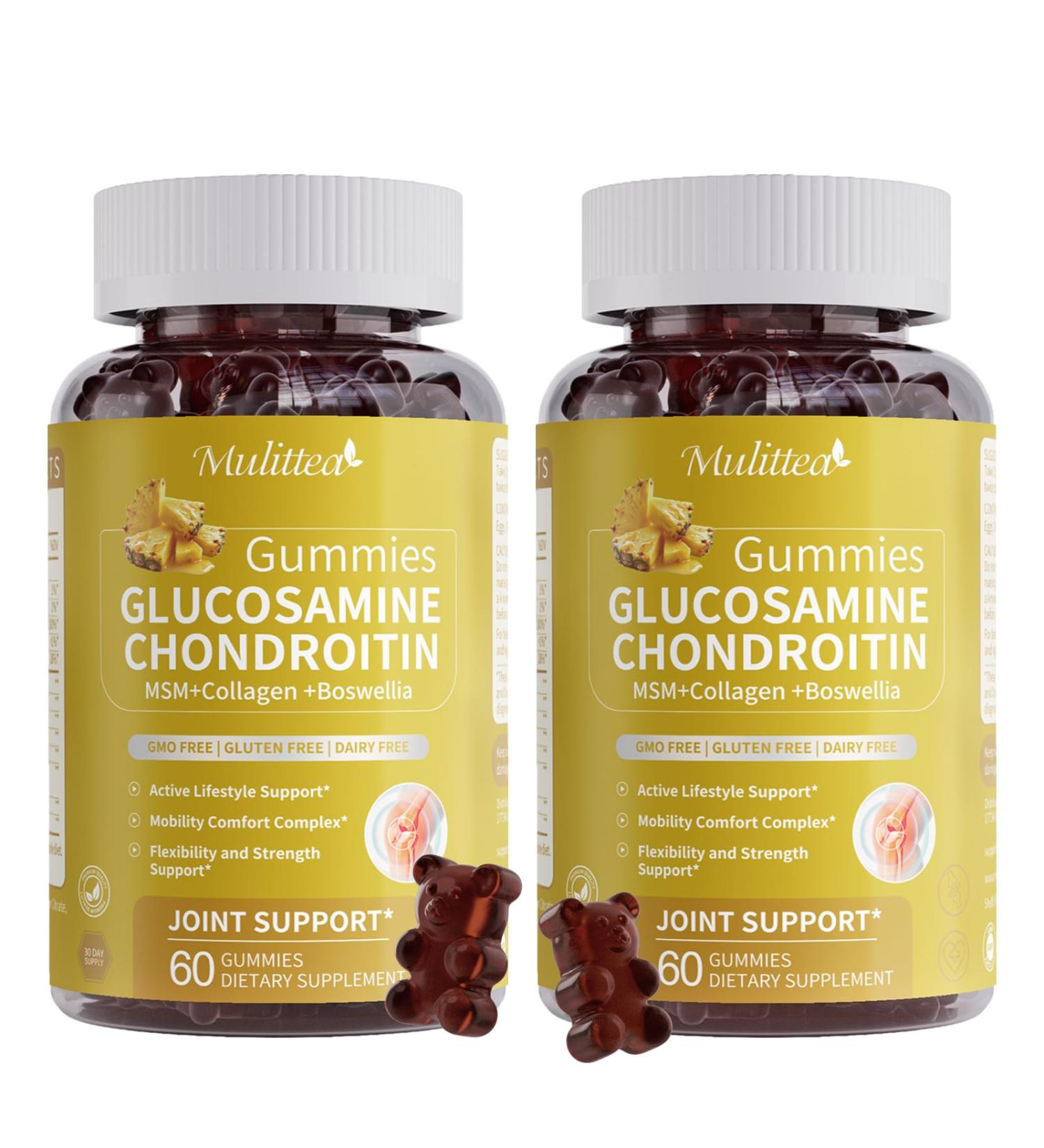 Glucosamine Chondroitin MSM + Collagen - Extra Strength Joint Support Supplement with Enzyme Blend for Absorption Flexibility Mobility & Immune Support -Best for Women & Men 120 Gummies - Buy Online on GoSupps.com