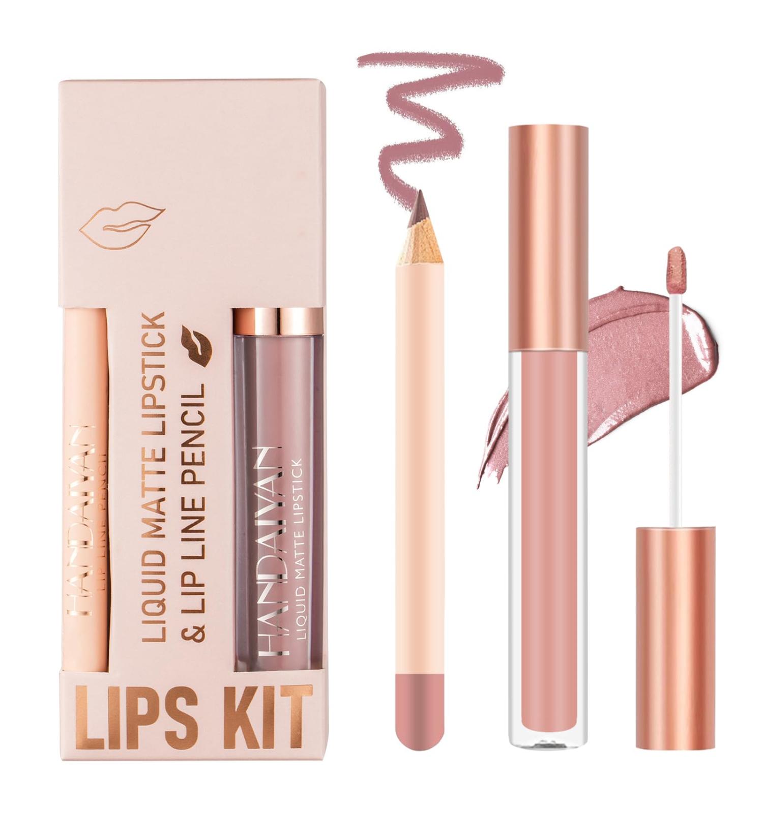 INBOLM Lip Liner and Lipstick Set Nude Lip Liners with Nude Lipstick for Women Nude Lipstick Non-Stick Cup Matte Waterproof Nude Lipstick Makeup Kits Make Up Gift Set for Lady 01# - Buy Online on GoSupps.com