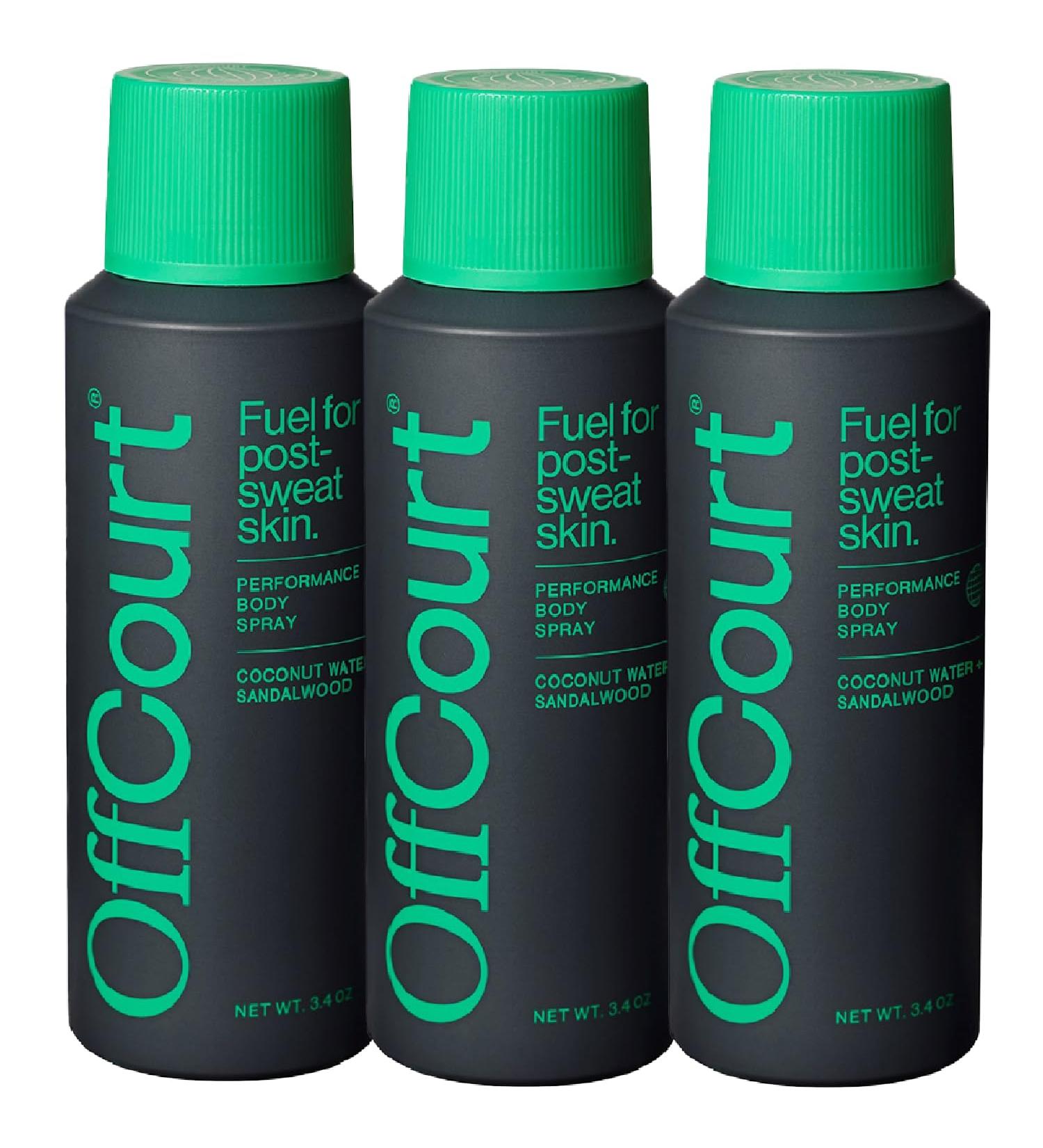 OffCourt - Natural Deodorant Body Spray for Men and Women - Aluminum Free - Whole Body Deodorant for Women and Men - Long-Lasting Coconut Water and Sandalwood Scent 3.4 Ounce (Pack of 3) Coconut Water + Sandalwood 3.4 Ounce (Pack of 3) - Buy Online on GoSupps.com