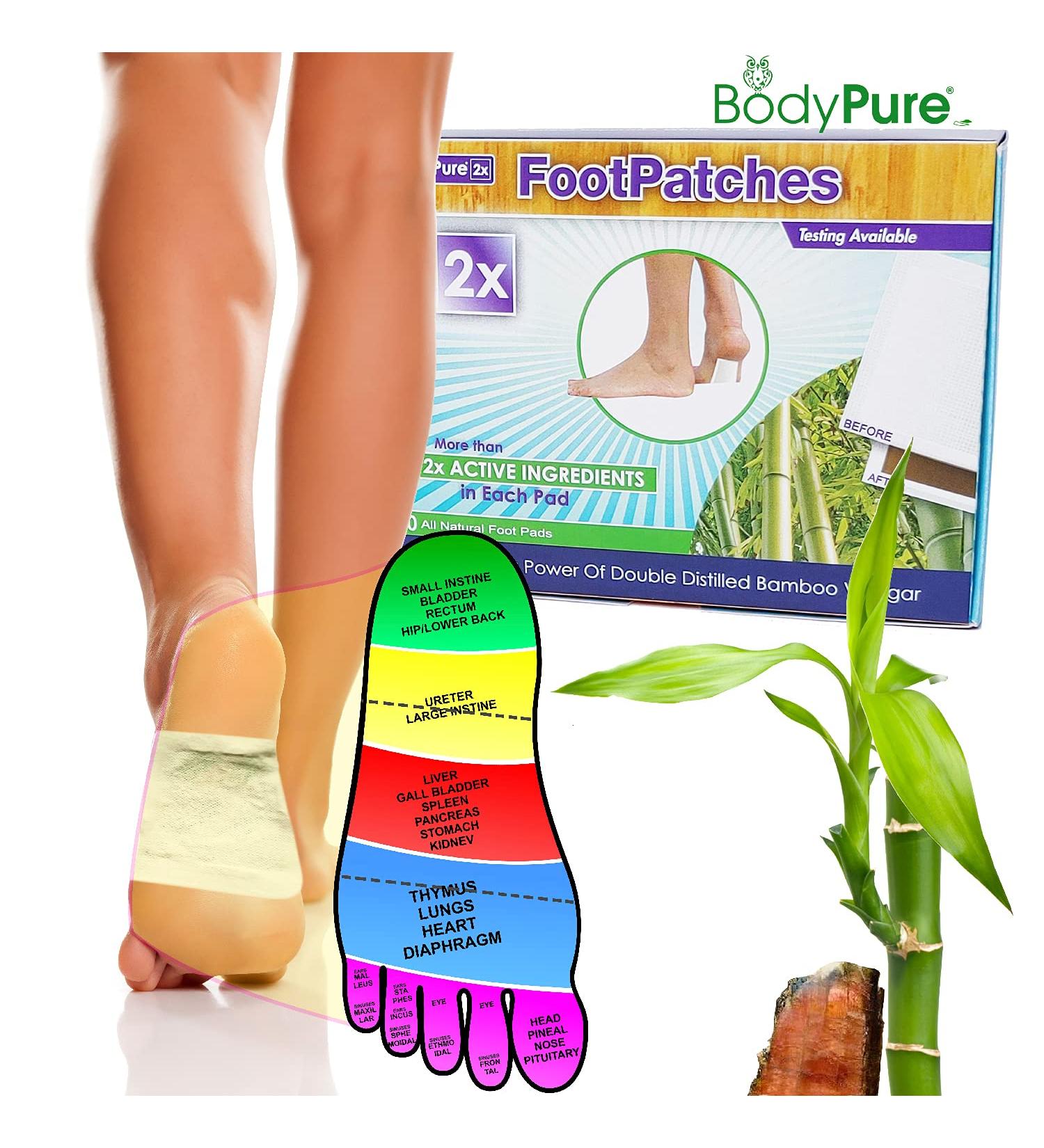 Buy BodyPure2x Deep Cleansing Foot Pads | Bamboo Foot Patches Made in USA | Twice the Potency | Testing Available - Buy Online on GoSupps.com