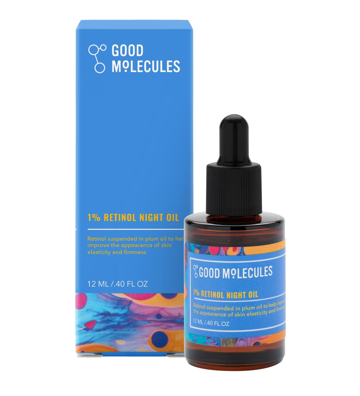 Good Molecules 1% Retinol Night Oil - Retinol and Rosehip Face Oil Formula for Look of Fine Lines & Wrinkles Anti-Aging Skin Firming and Moisturizing - Skin Care for Face - Buy Online on GoSupps.com