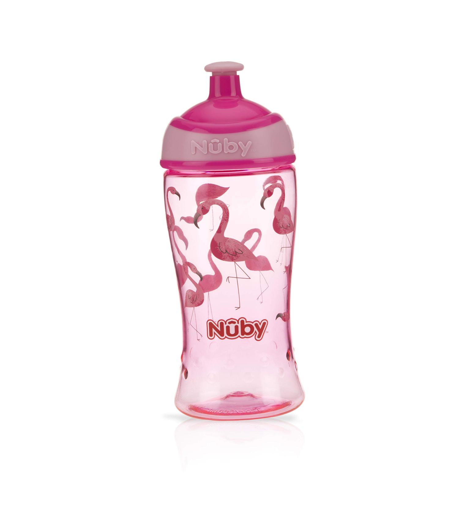 Nuby Thirsty Kids Tritanfree Flow Pop Up Super Slurp Water Bottle  Flamingo  1 Pack  12 Oz - Buy Online on GoSupps.com