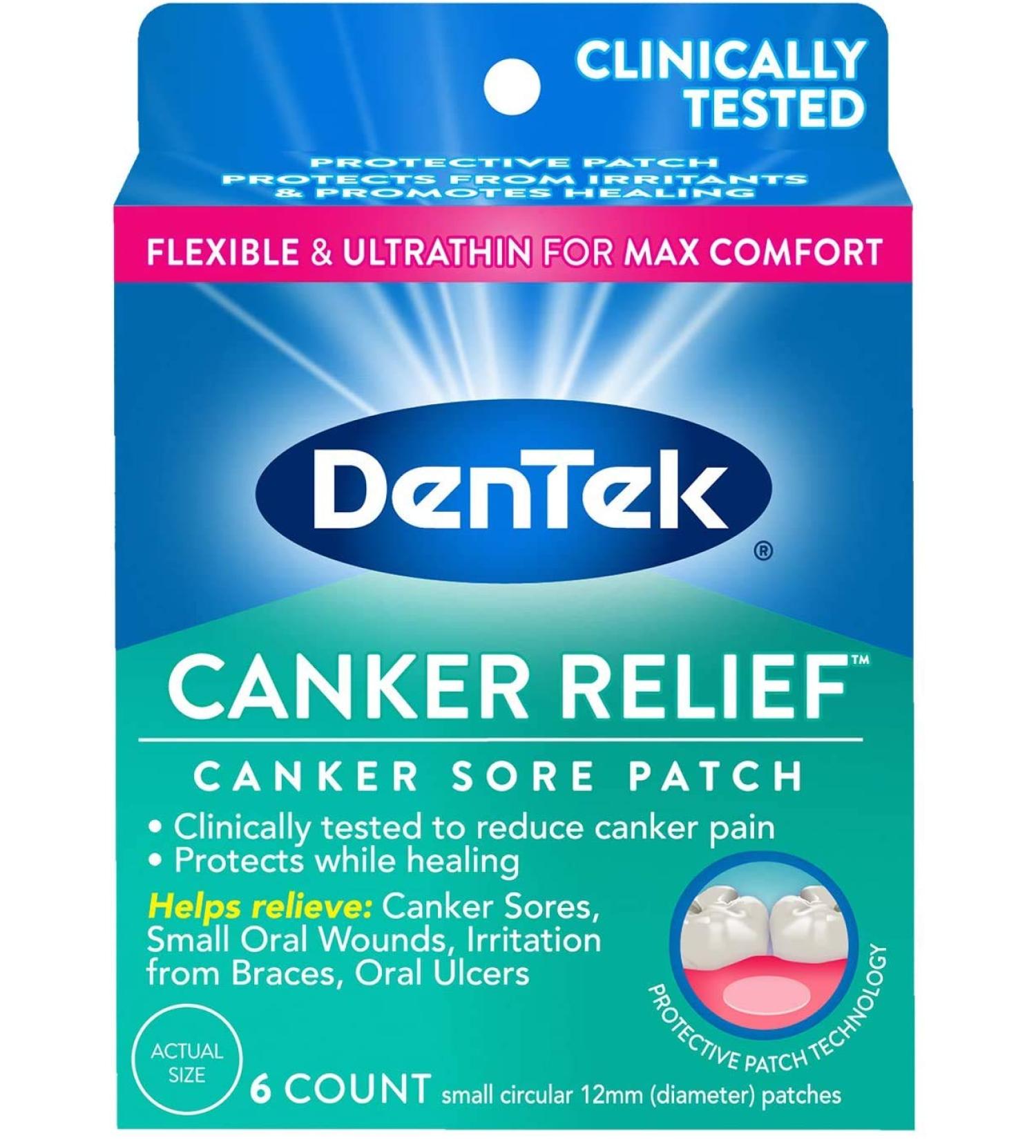 DenTek Canker Cover Patch - 6 Count | Fast-Acting Relief for Canker Sores - Buy Online on GoSupps.com