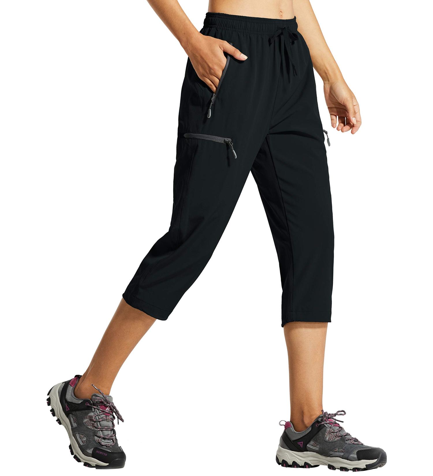 Libin Women's Lightweight Quick Dry Cargo Hiking Capri Pants - Black XX-Large - Buy Online on GoSupps.com