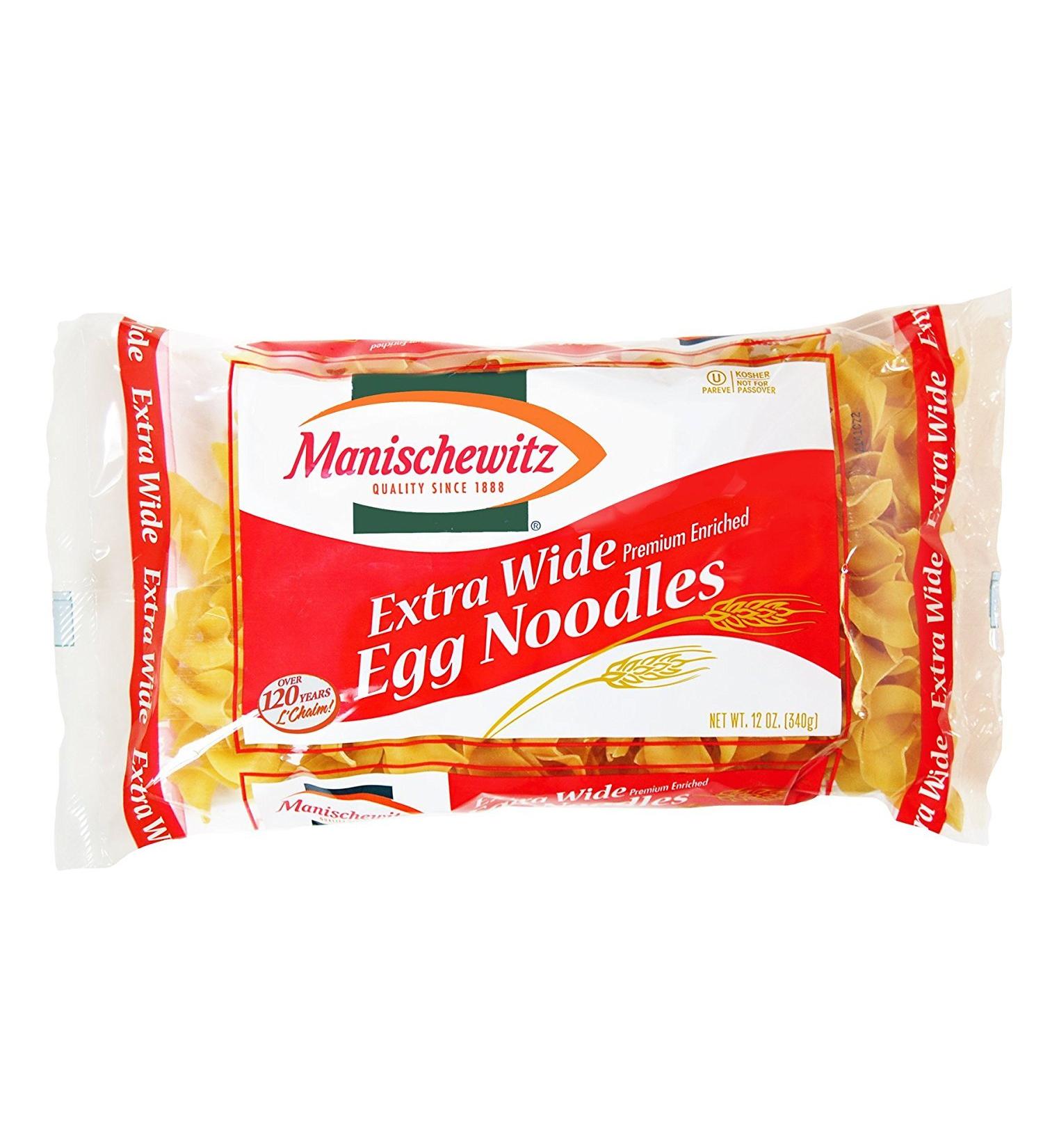 MANISCHEWITZ Extra Wide Egg Noodles - 12oz Bags (Pack of 12) | Premium Noodles for Delicious Meals - Buy Online on GoSupps.com
