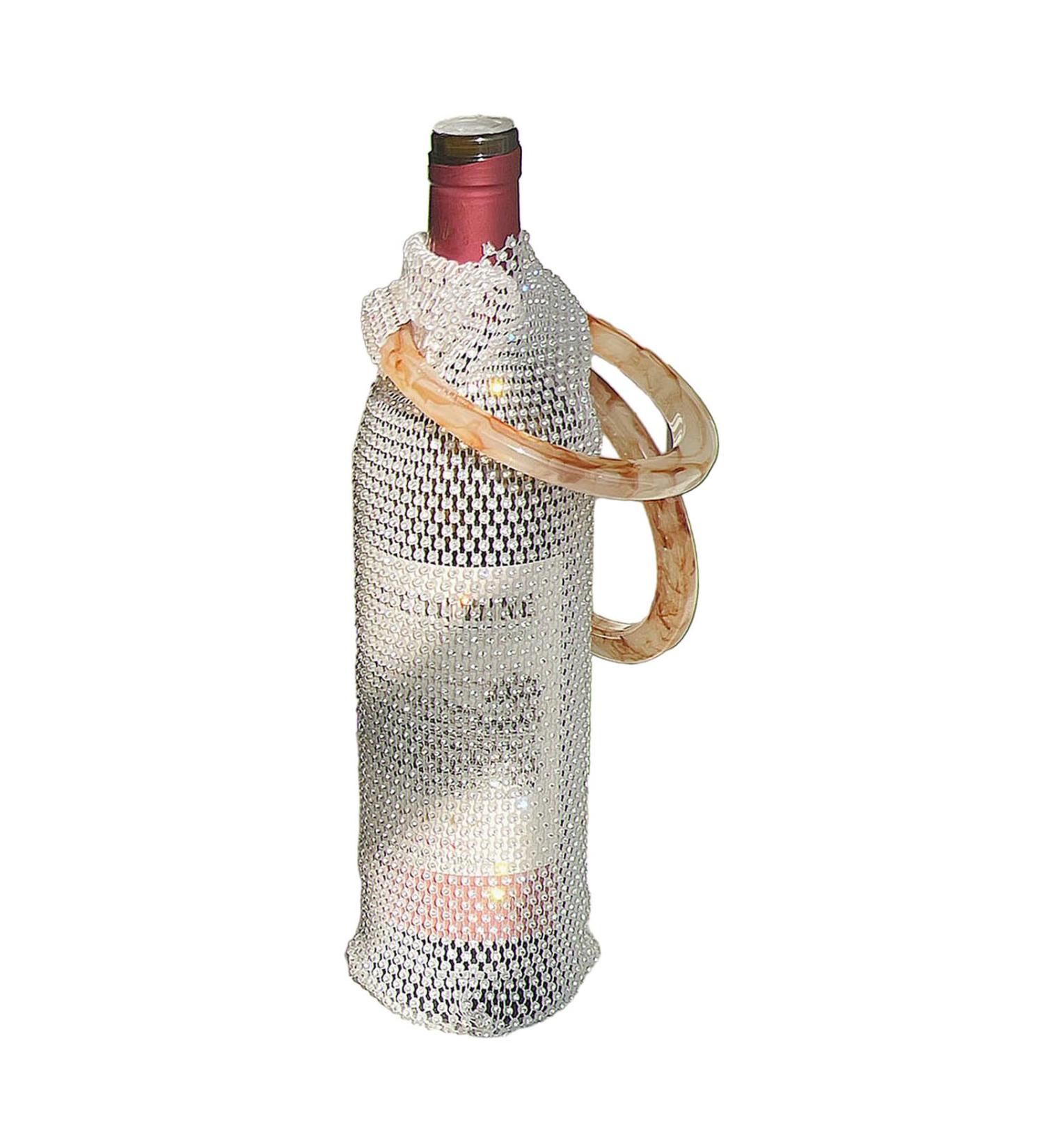 YANIYA Trendy Beverage Bag Expandable Mesh Pocket Wine Portable Insulation Cup Bag Water Bottle Holder Handwoven Gift Water Bottle Insulation Bag Brown - Buy Online on GoSupps.com