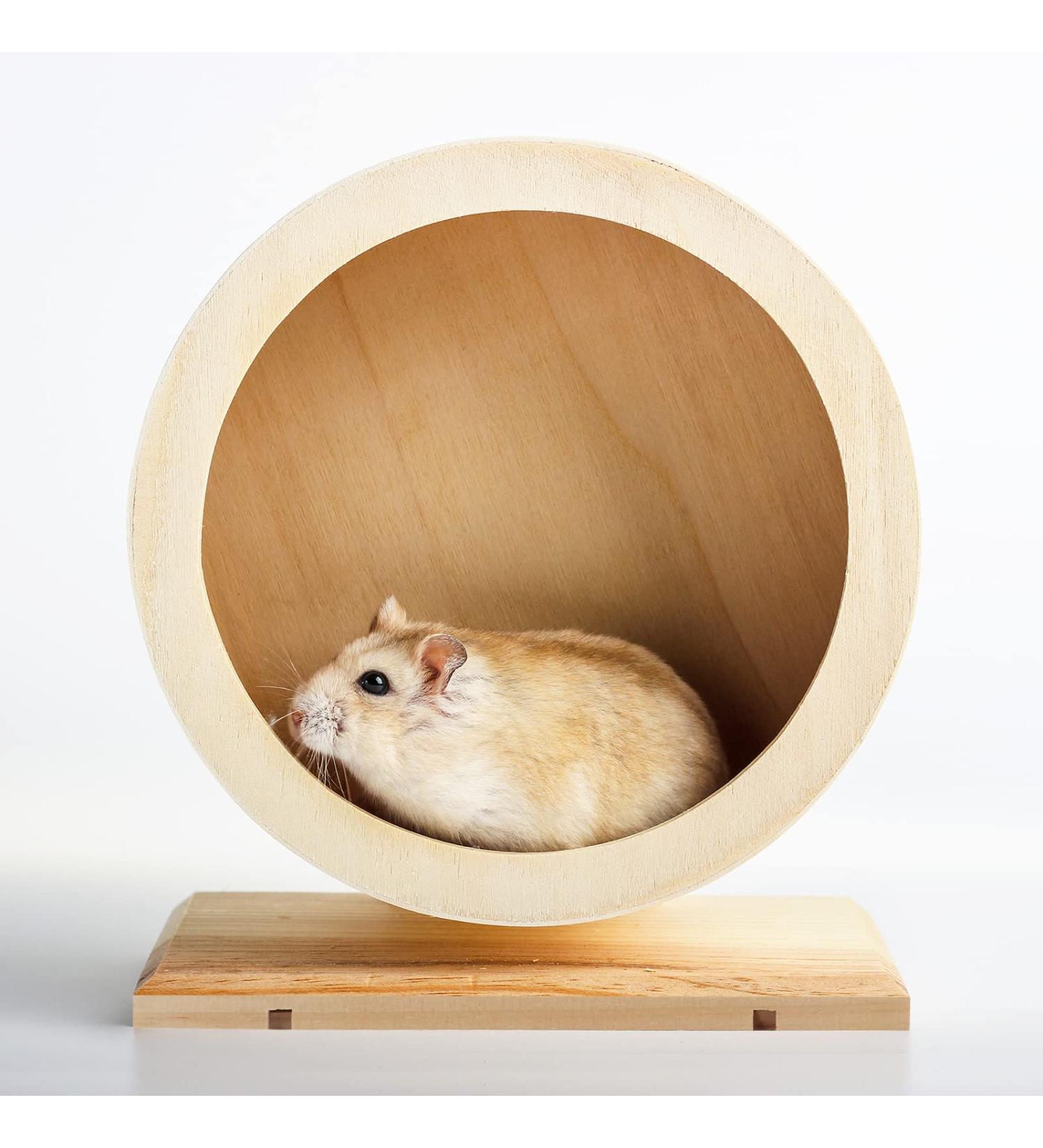 Seahelms Wooden Hamster Wheel - Small Pets Exercise Spinner Wheel (M / 21cm) - Buy Online on GoSupps.com