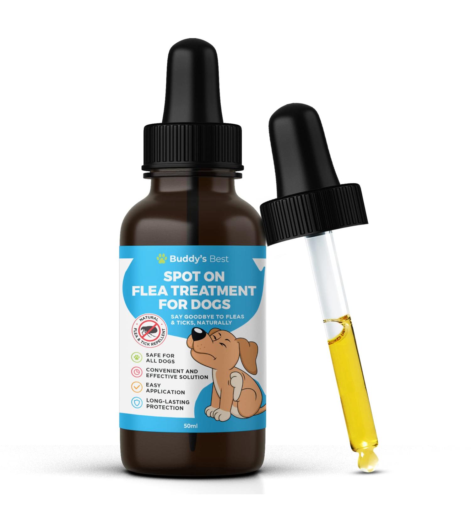 Spot On Flea Treatment For Dogs | Natural Flea & Tick Repellent | Long Lasting & Effective Protection | 50ml - Buy Online on GoSupps.com