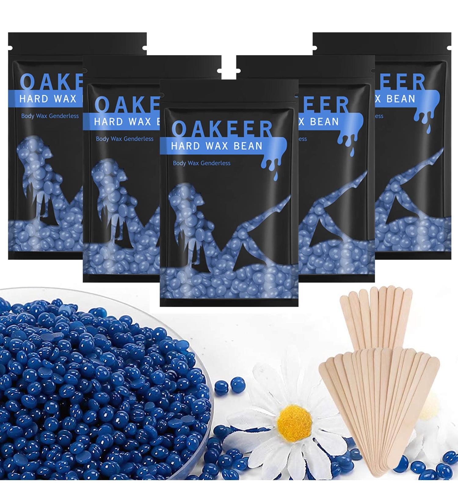 Oakeer Hard Wax Beans for Body Hair Removal - 5 Bags, 1.1 lb - Home Hair Removal Wax Beads - Buy Online on GoSupps.com