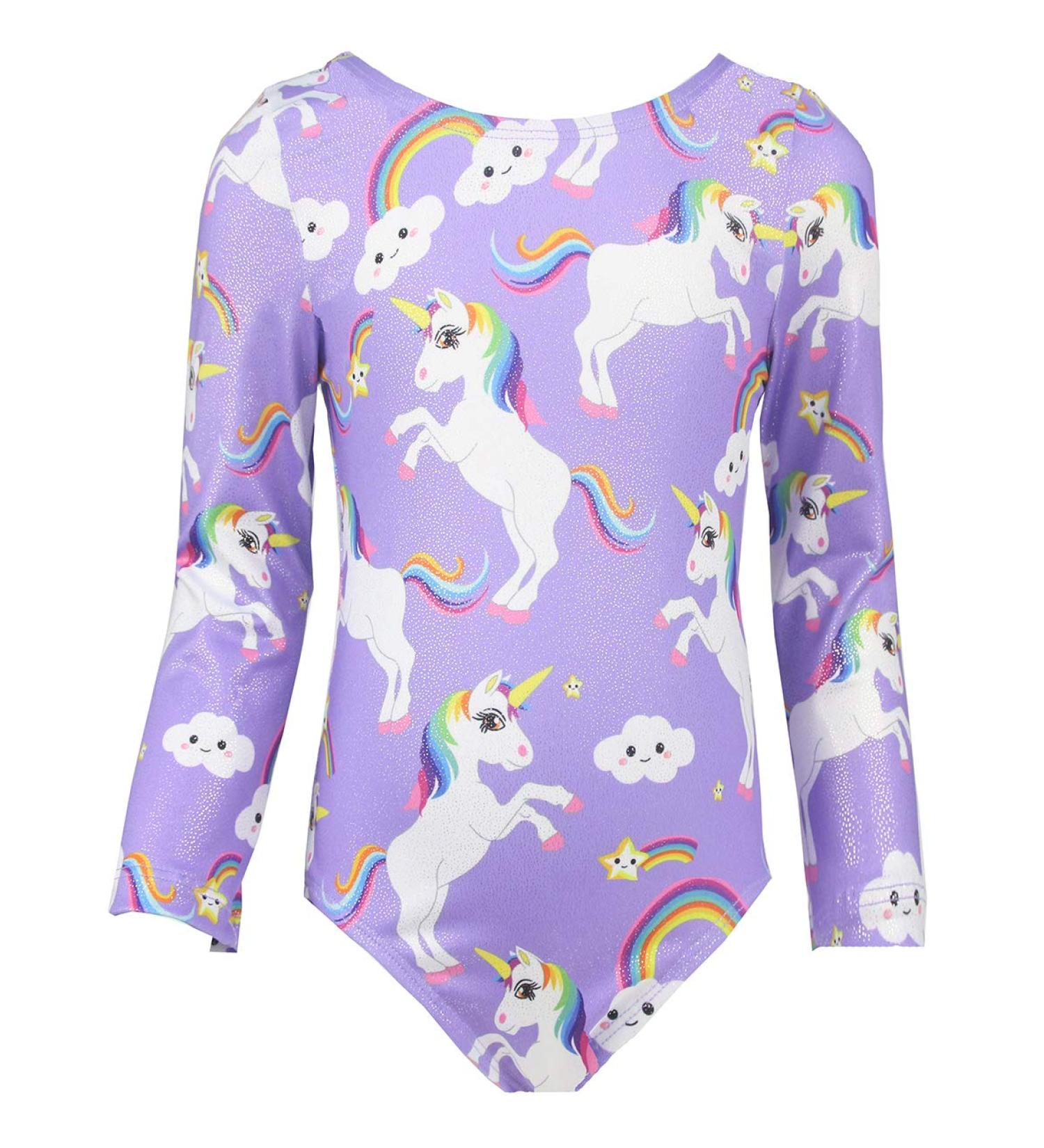 Girls Gymnastics Leotard Sparkle Dancewear Purple Unicorn - Size 6-7 Years - Buy Online on GoSupps.com