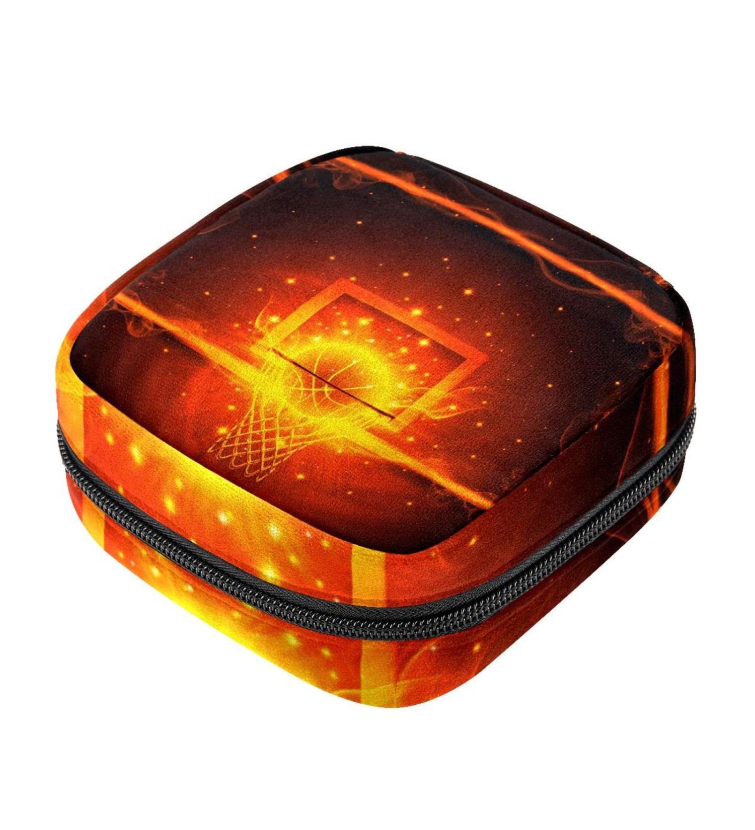 Cool Fire Basketball Hoop: Portable Menstrual Cup & Sanitary Napkin Storage for Women & Teens - Buy Online on GoSupps.com