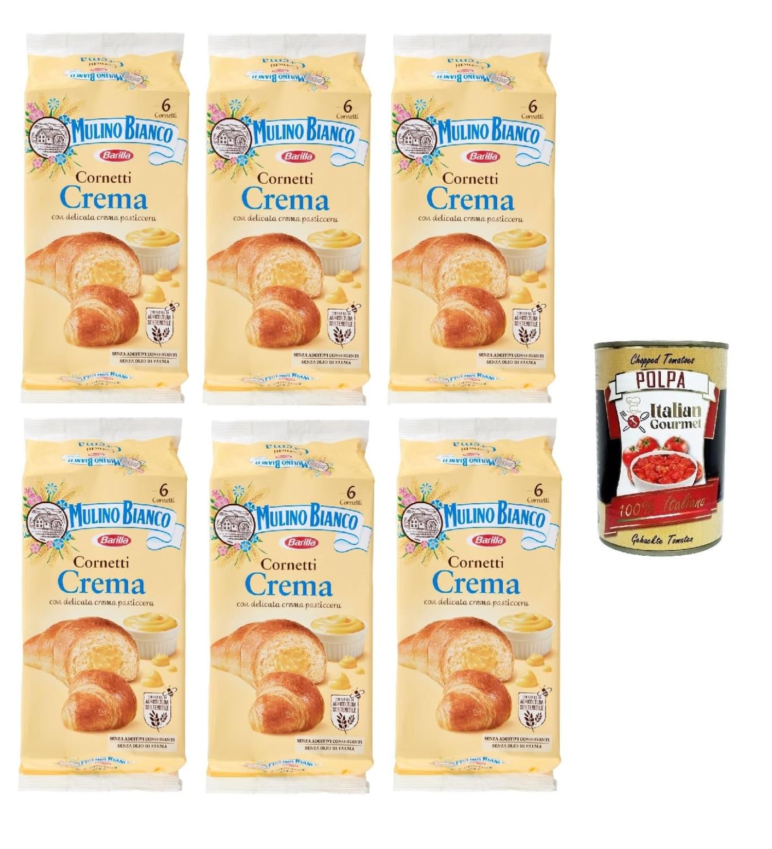  Italian Gourmet E.R. Mulino Bianco Cornetti Croissants 300 g Pack of 6 Crack Brioche Cream No Additives or Preservatives - Buy Online on GoSupps.com