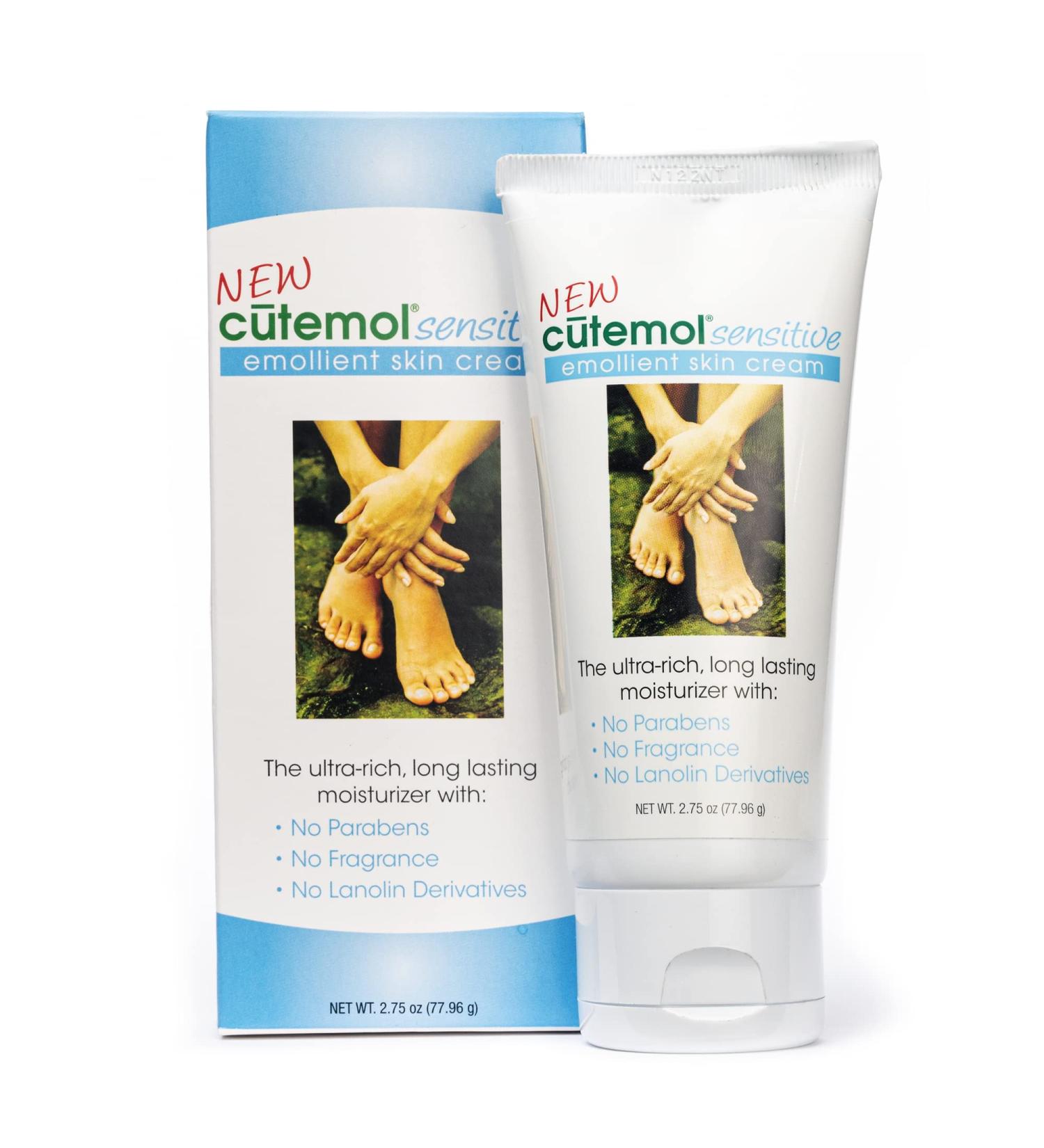 Cutemol Emollient Moisturizer for Sensitive Skin - Serious Moisturizing Cream for Damaged Skin Recovery - Fragrance Free Hydration for Cracked Hands & Feet, Eczema, Psoriasis & Dry Skin (2.75 oz) Sensitive Skin Emollient C…