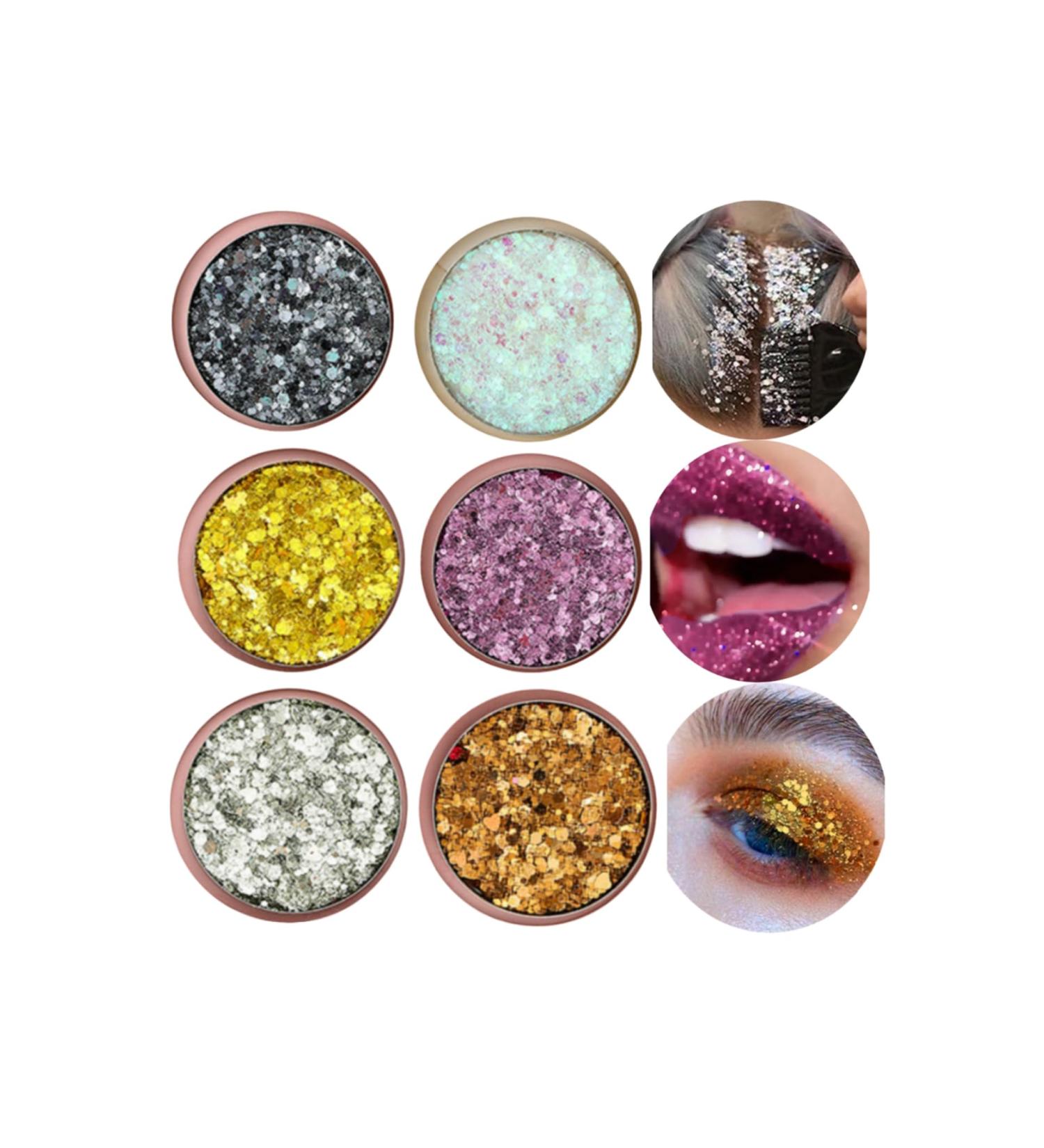 Glitter Eyeshadow Palette for Women - 6 Sequin Infused Shades for Sparkling Makeup Looks - Buy Online on GoSupps.com