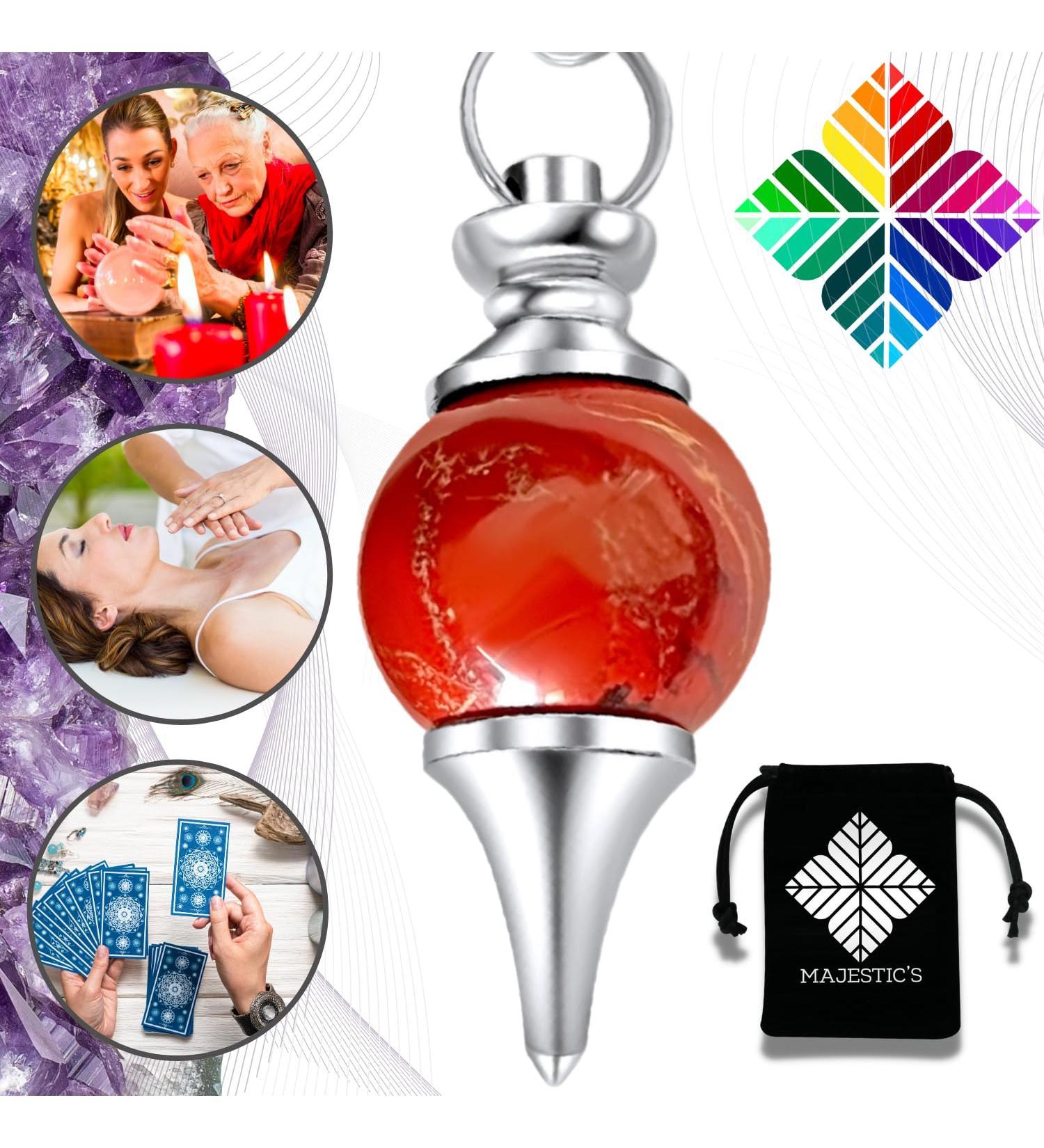 Buy Divinatory Pendulum Radiesthesia - Red Jasper | Enhance Intuition & Energy | Fast International Shipping - Buy Online on GoSupps.com