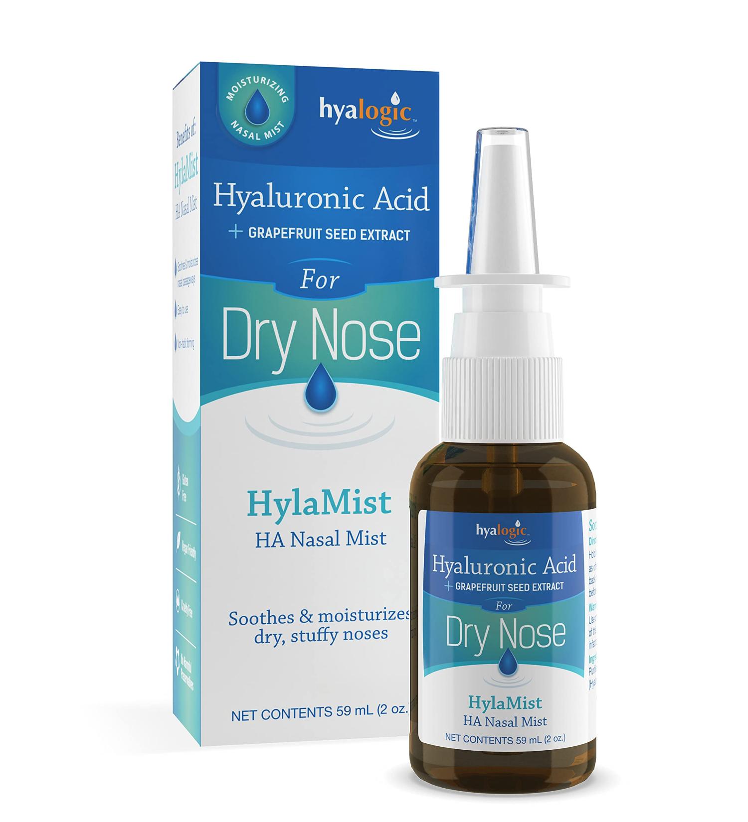 Hyalogic HylaMist Nasal Spray 2 oz - Hyaluronic Acid & Grapefruit Seed Extract Nasal Moisturizer for Dry/Stuffy Nose - Antioxidant Mist (Pack of 1) - Buy Online on GoSupps.com