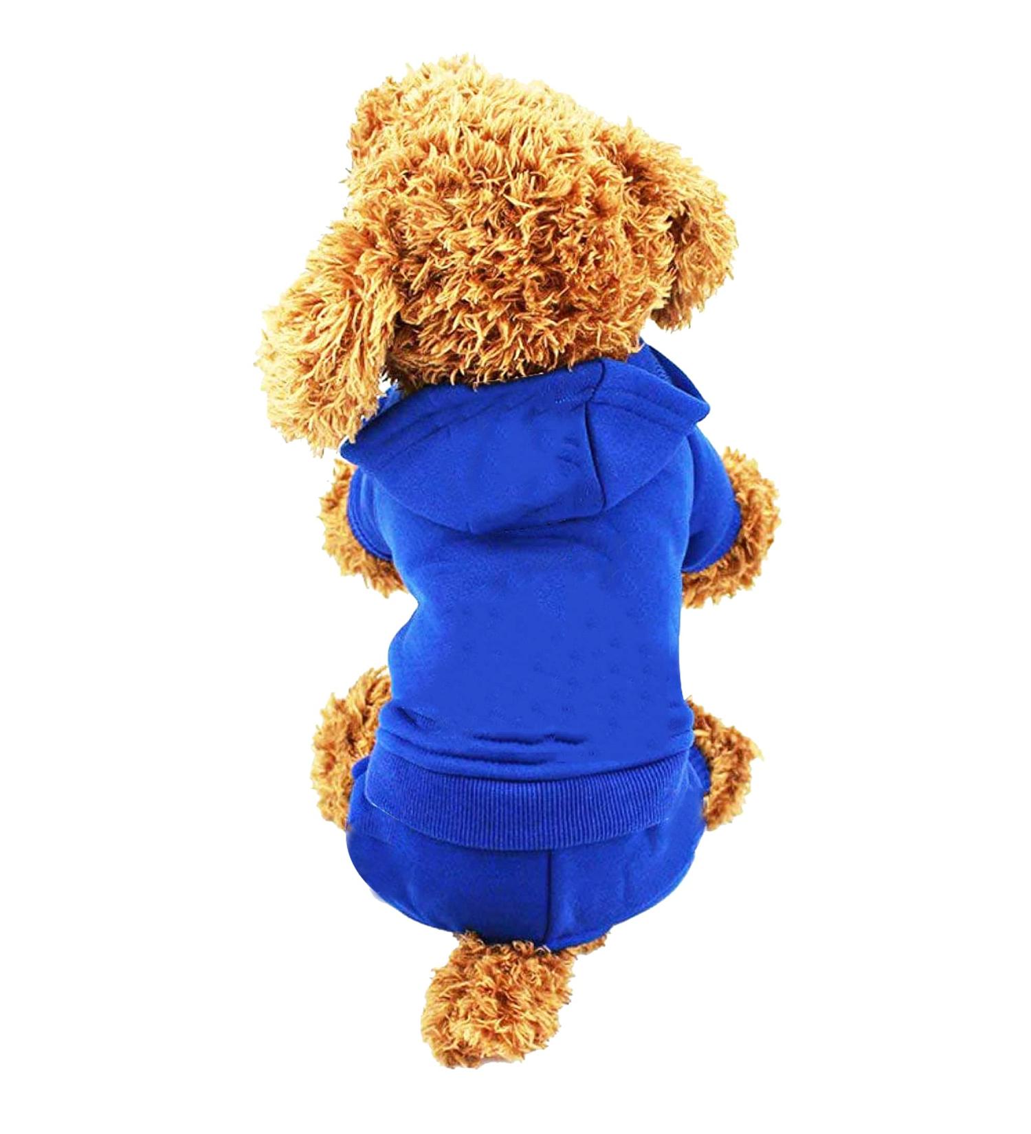 Lifewheel Dog Jacket & Sweater - Warm Winter Coat for Small Dogs & Cats | Hooded Blue Pet Costume (Size M) - Buy Online on GoSupps.com