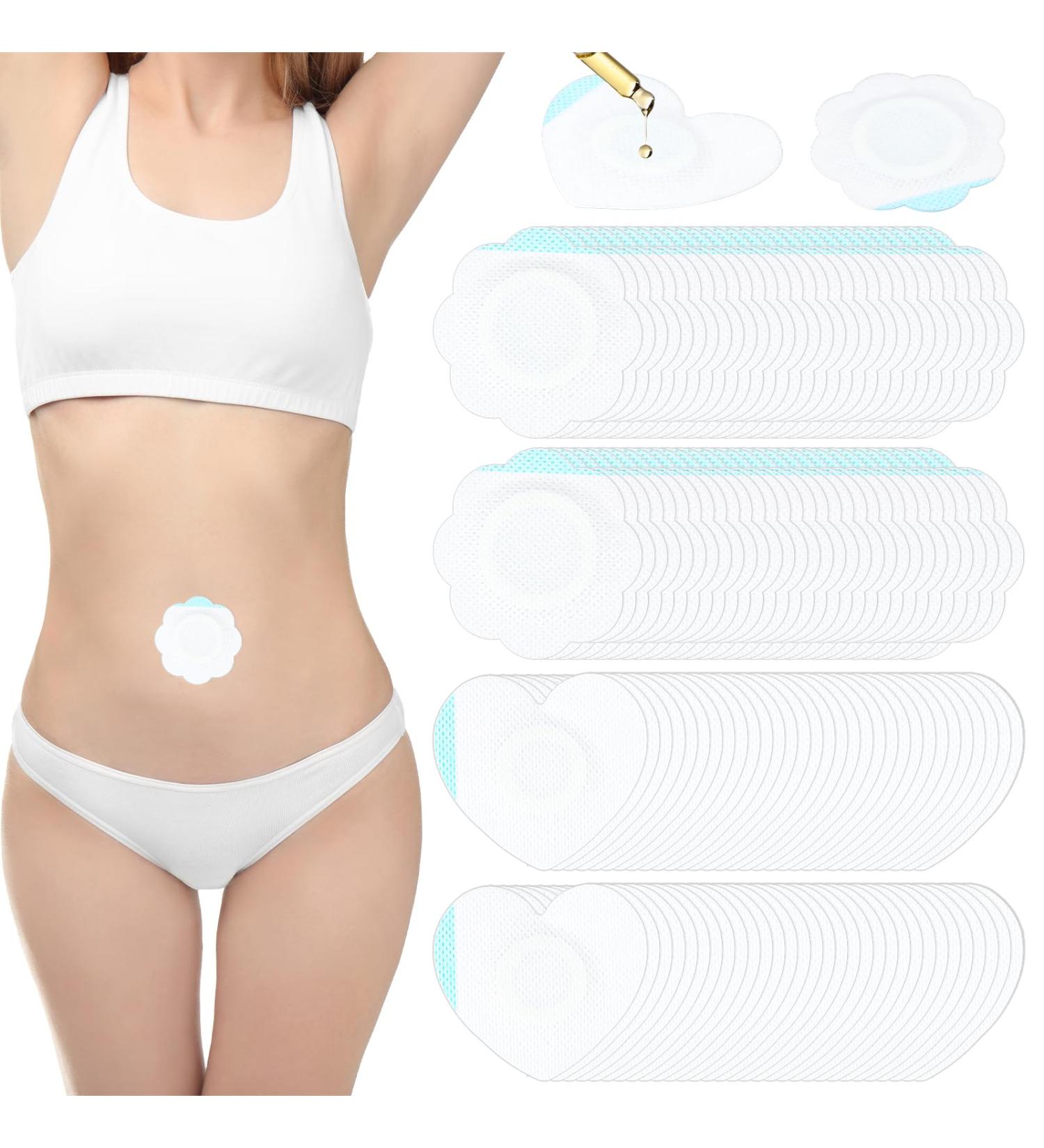 Gjinxi Castor Oil Pack Wrap 60 Pcs Castor Oil Belly Button Wrap Pad Self-Adhesive Disposable Spunlace Cloth Organic Cover Compress Patches High Absorbent No Wash - Buy Online on GoSupps.com