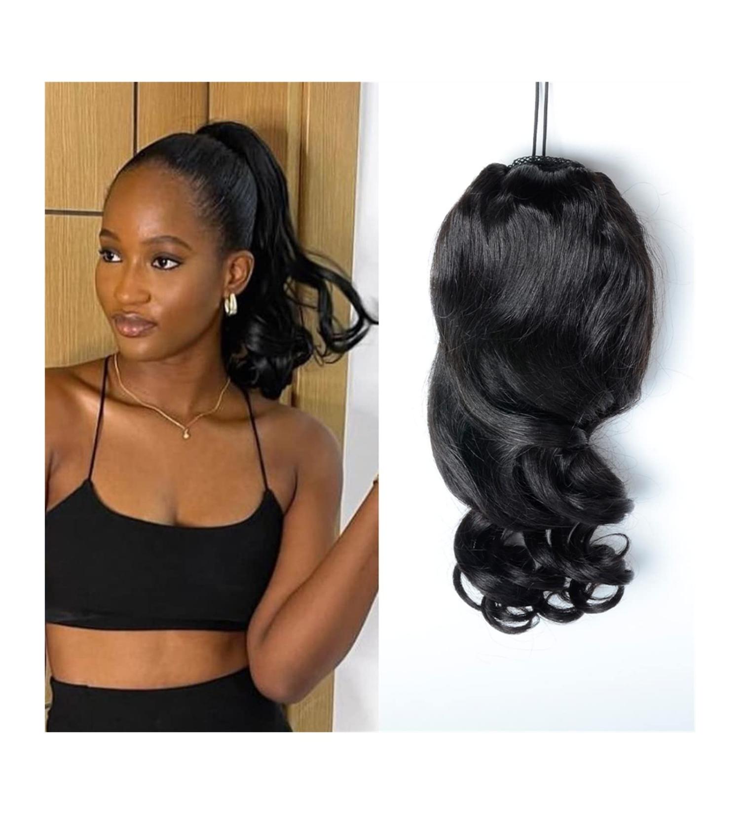 Hair Bun 12-18 Inch Brazilian Loose Wavy with Drawstring Hair Comb Curly Ponytail Extensions Brazilian Hair Black Ponytail Hair Extension Hair Piece (Color : Black Size : 12inch 100g) 12inch 100g Black - Buy Online on GoSupps.com