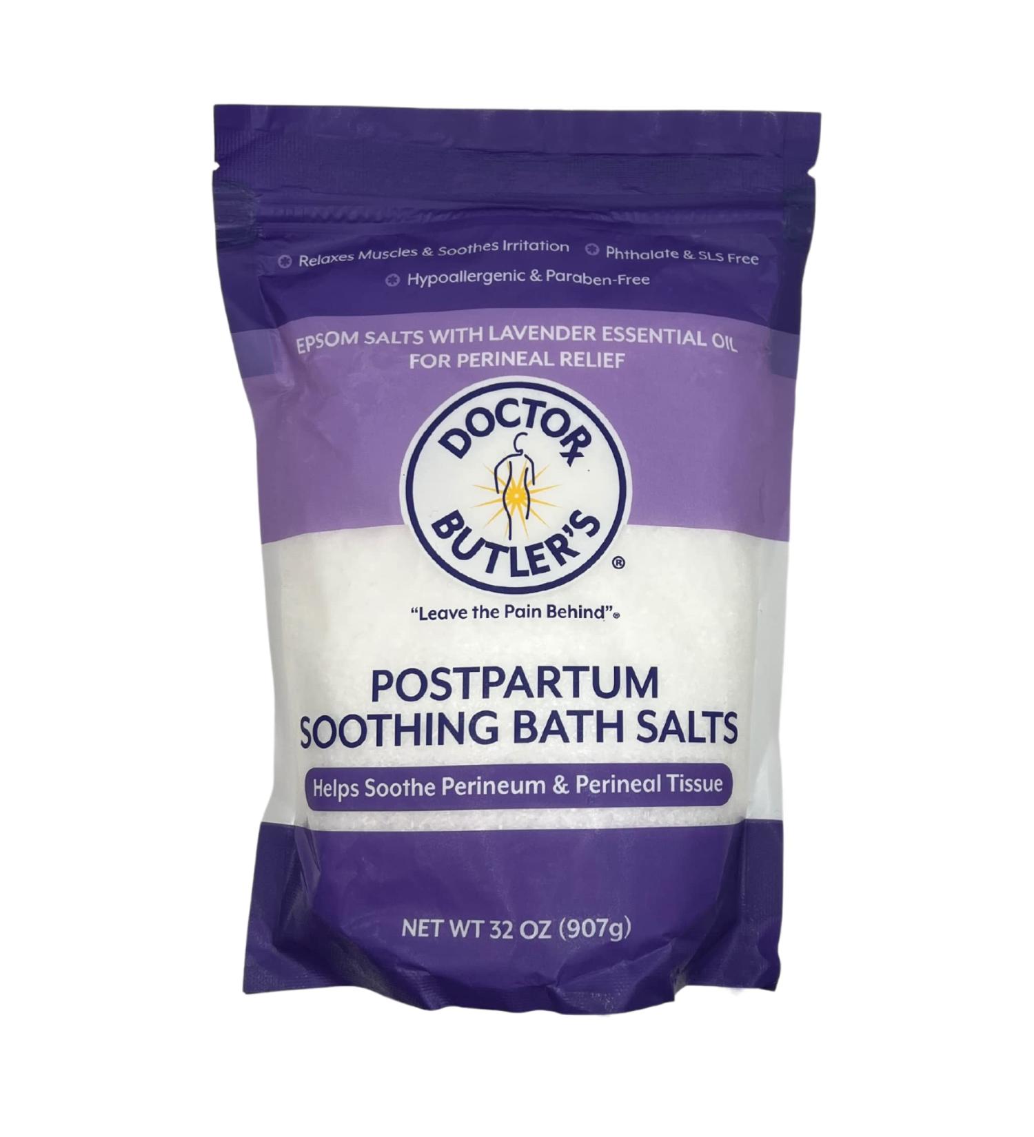 Doctor Butler's Postpartum Soothing Epsom Bath Salts for Women - Postpartum Recovery, Hemorrhoids Relief, Perineal Tissue Soothing (32 oz) - Buy Online on GoSupps.com
