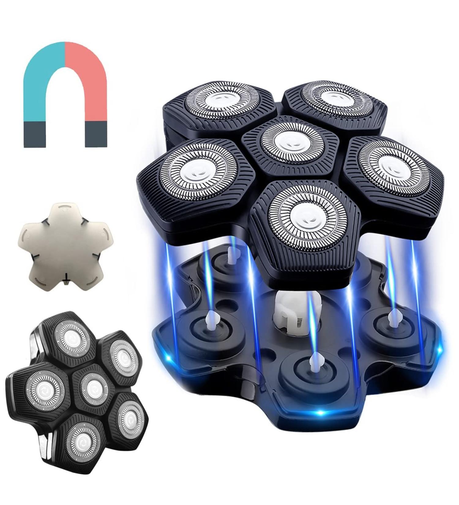 WAHFOX 6-Blade Head Shaver Replacement Blades - Compatible with FREEDOM GROOMING, Telfun, Aidalls, Wellup, Wyklaus - Black Magnetic Interface - Buy Online on GoSupps.com
