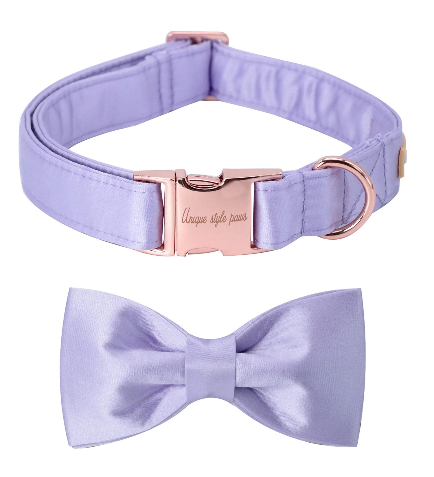 Shop Unique Style Paws Purple Silk Dog Collar - Soft Adjustable and Luxurious Gift for Big Female Dogs - Buy Online on GoSupps.com