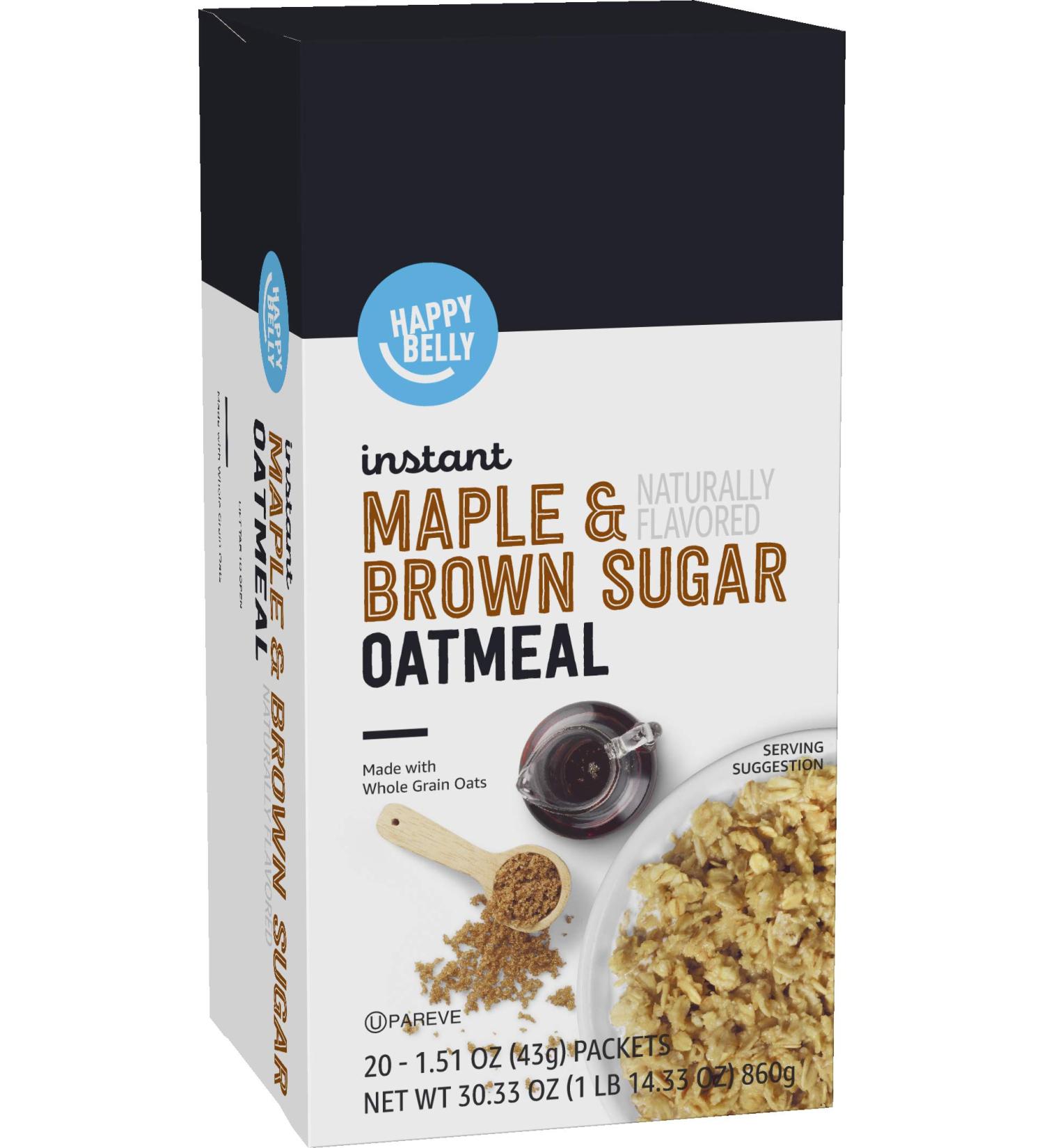 Amazon Brand Instant Oatmeal Maple & Brown Sugar 20 Pack - Buy Online on GoSupps.com