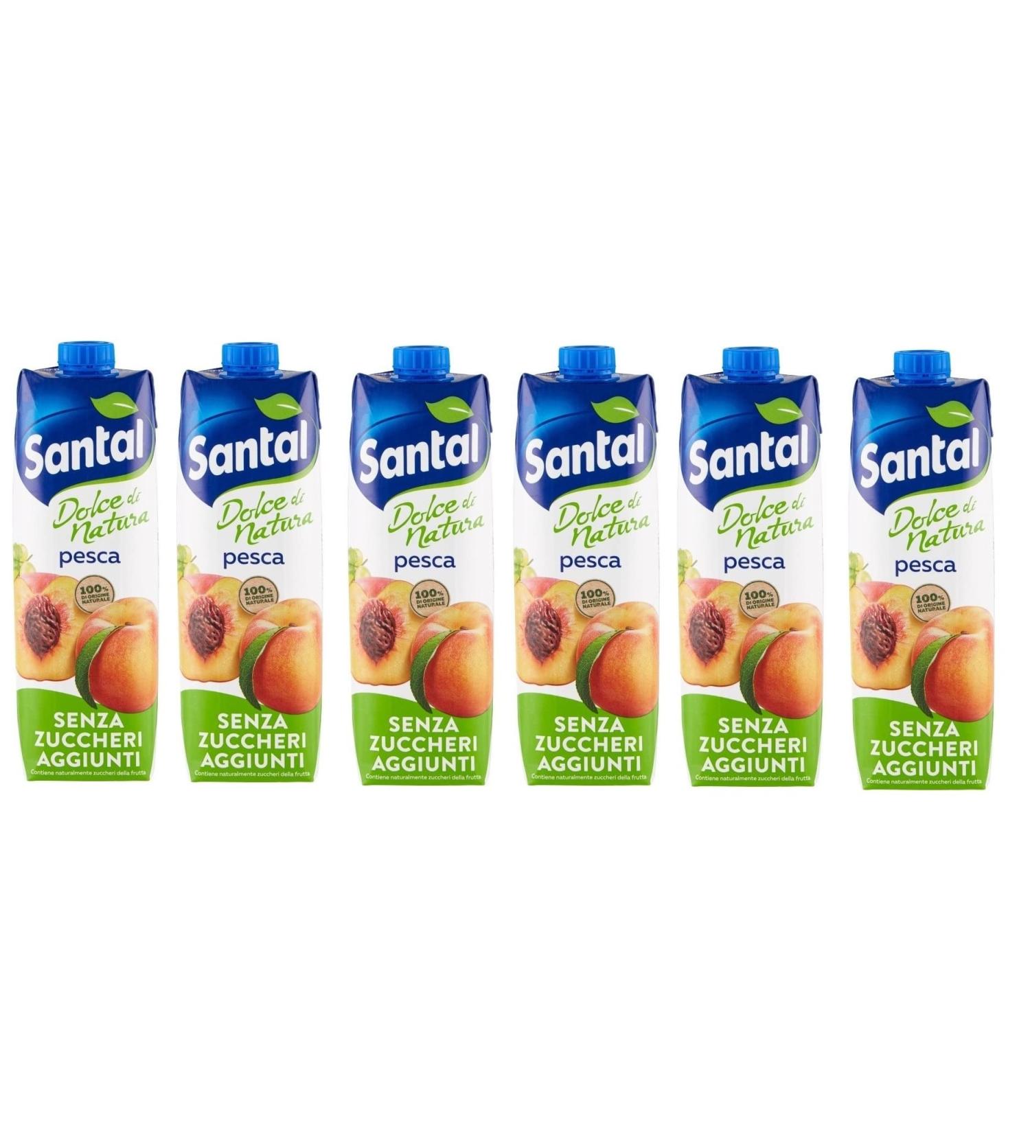 Parmalat Santal Fruit Juice Peach Sweet by Nature Zero Added Sugar Peach Fruit Juice No Added Sugar Refreshing Drink Tetrapack 1000 ml - Buy Online on GoSupps.com