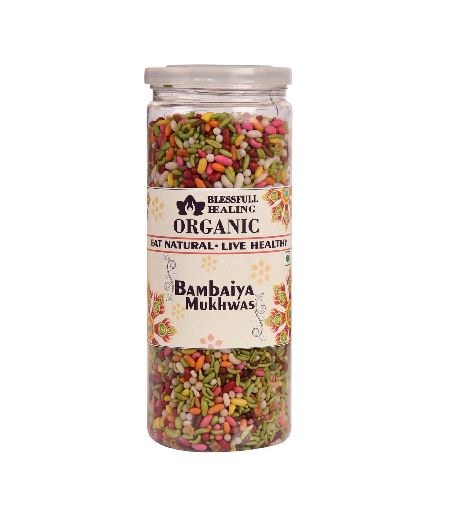 Blessfull Healing Organic Bambaiya Mukhwas 250 Gram Airtight Container (Packing May Vary)