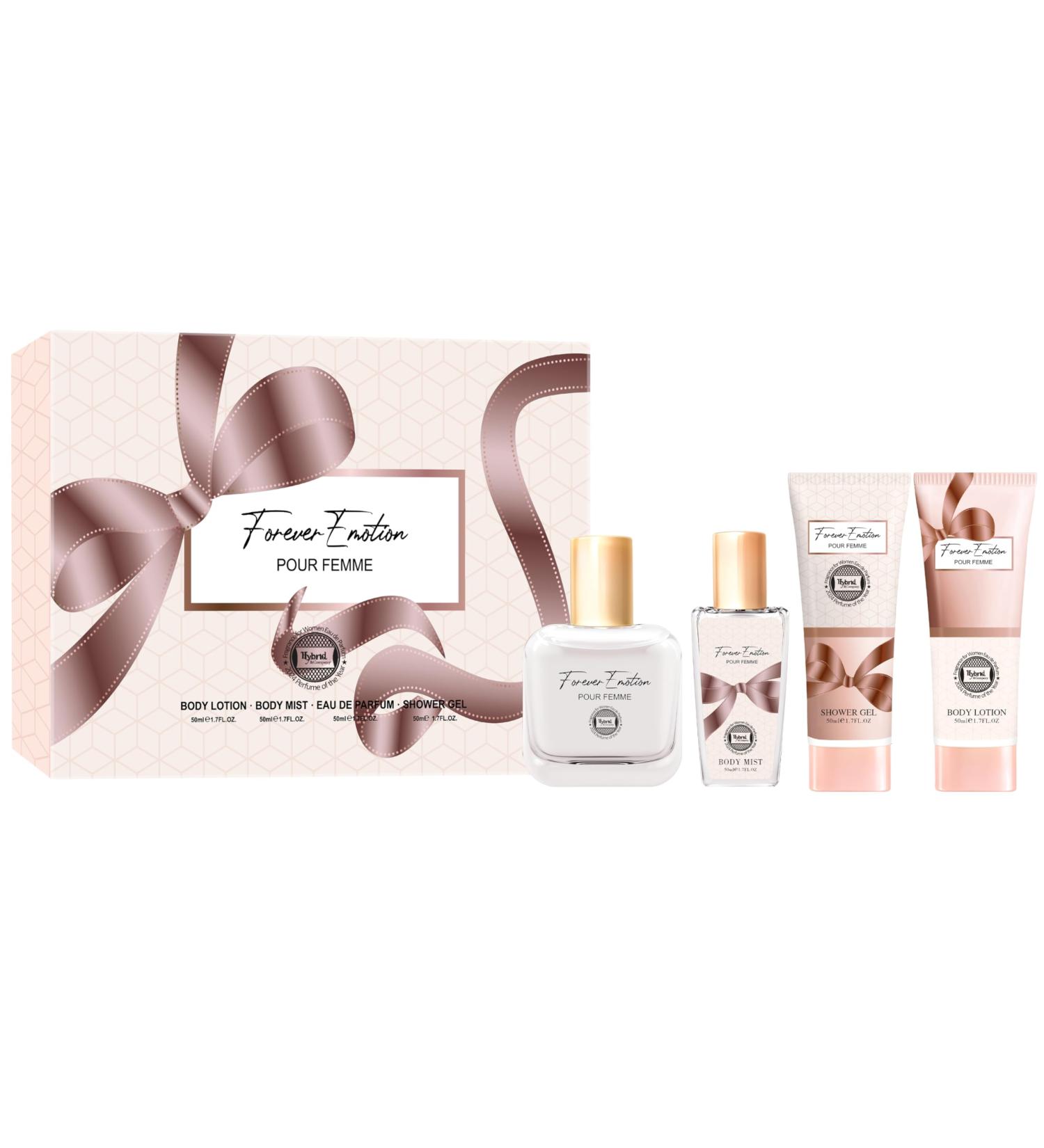 HyBrid & Company Forever Emotion 4Pcs Gift Set For Women 50ml-Perfume&50ml-Mist&50ml-Bodylotion&50ml-Shower Gel - Buy Online on GoSupps.com