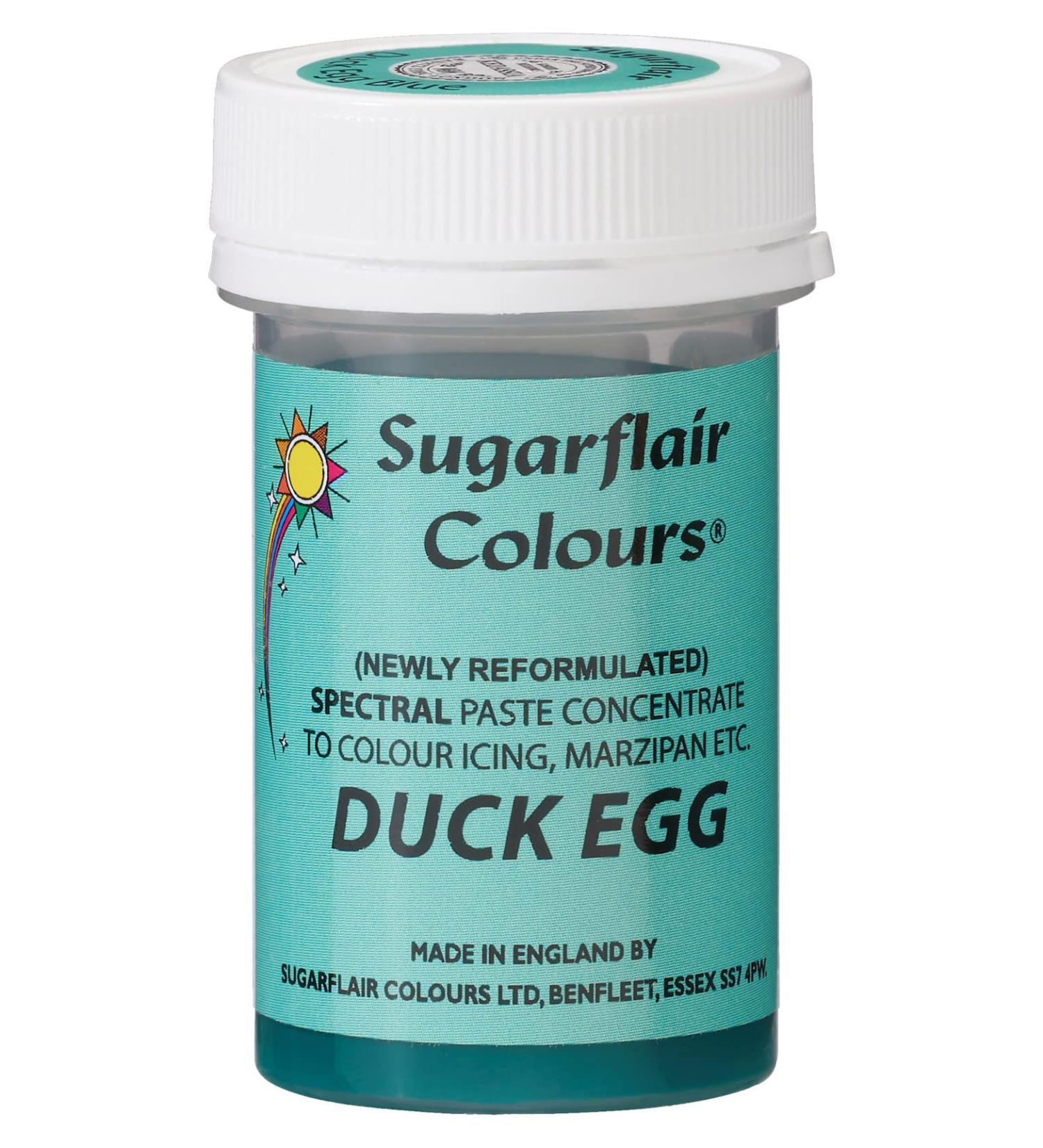 Sugarflair Duck Egg Spectral Food Colouring Paste Highly Concentrated for Use with Sugar Pastes Buttercream Royal Icing or Cake Mix Vibrant Colour Dye - 25g