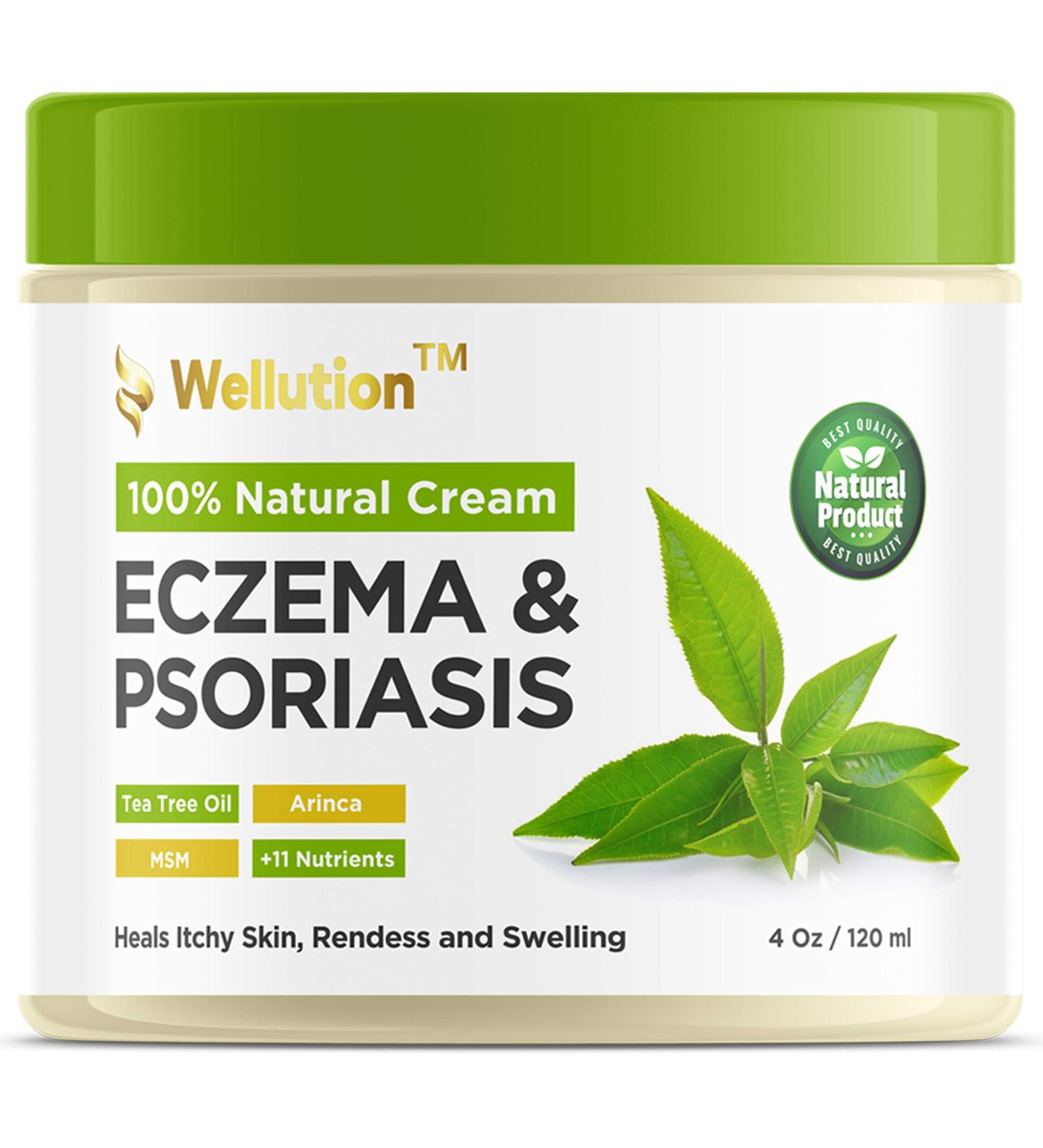 WELLUTION Natural Eczema and Psoriasis Cream - Intensive All-in-1 Treatment for Skin Irritations - Made in USA - Buy Online on GoSupps.com
