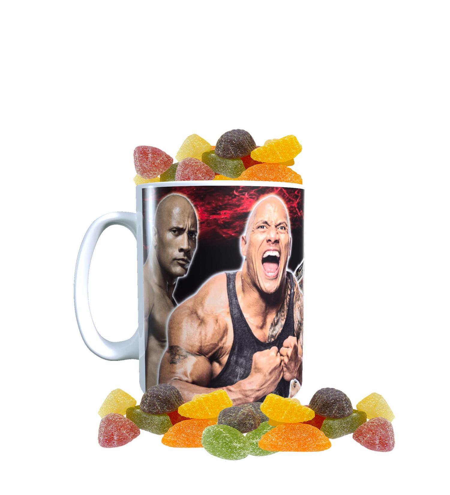 Dwayne Johnson Celebrity Icon Mug with Choice of Sweets Gift - Buy Online on GoSupps.com