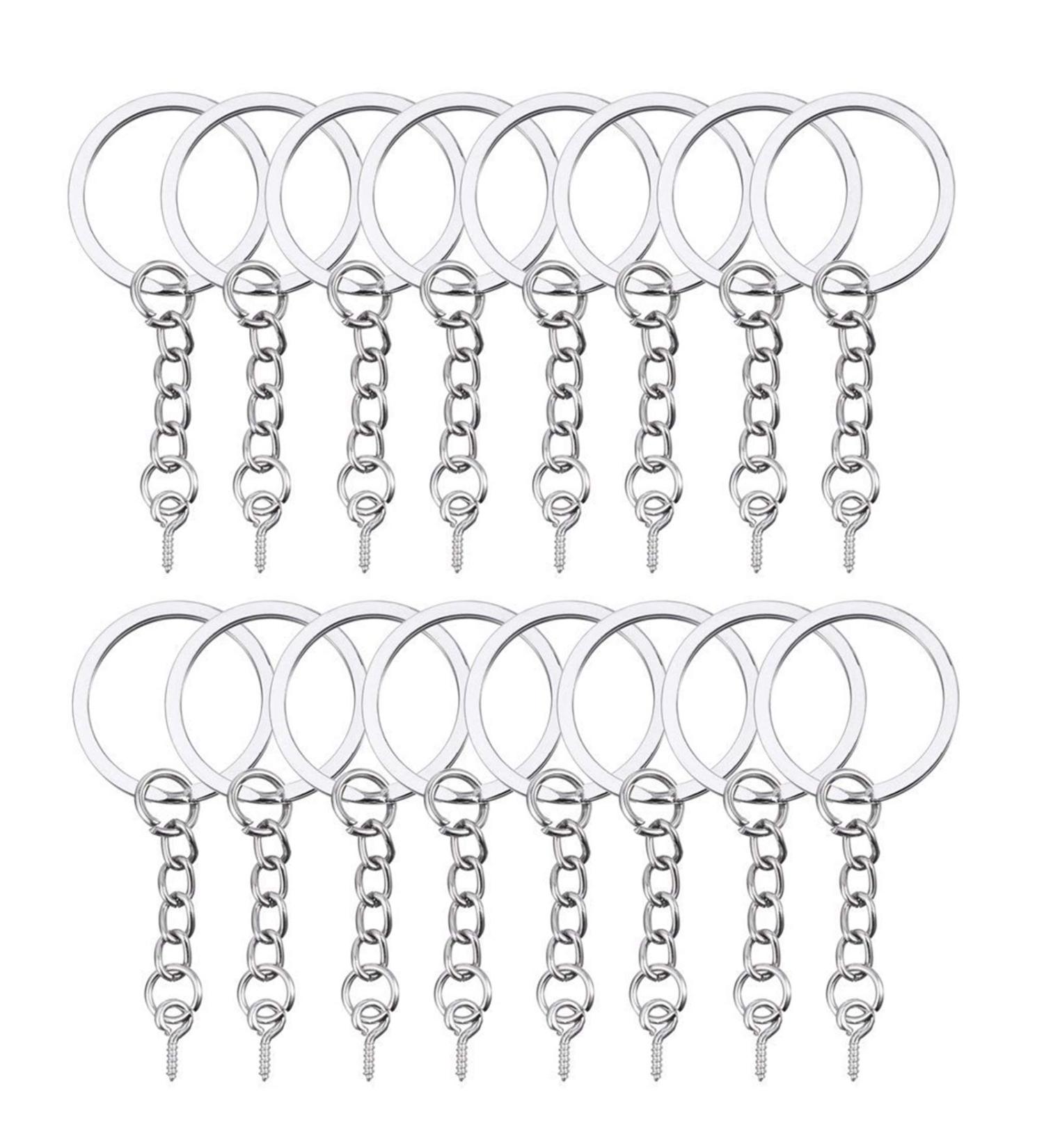 100Pcs Keychain Rings with Chain & Jump Rings for Jewelry Making - 1 Inch/25mm - Buy Online on GoSupps.com