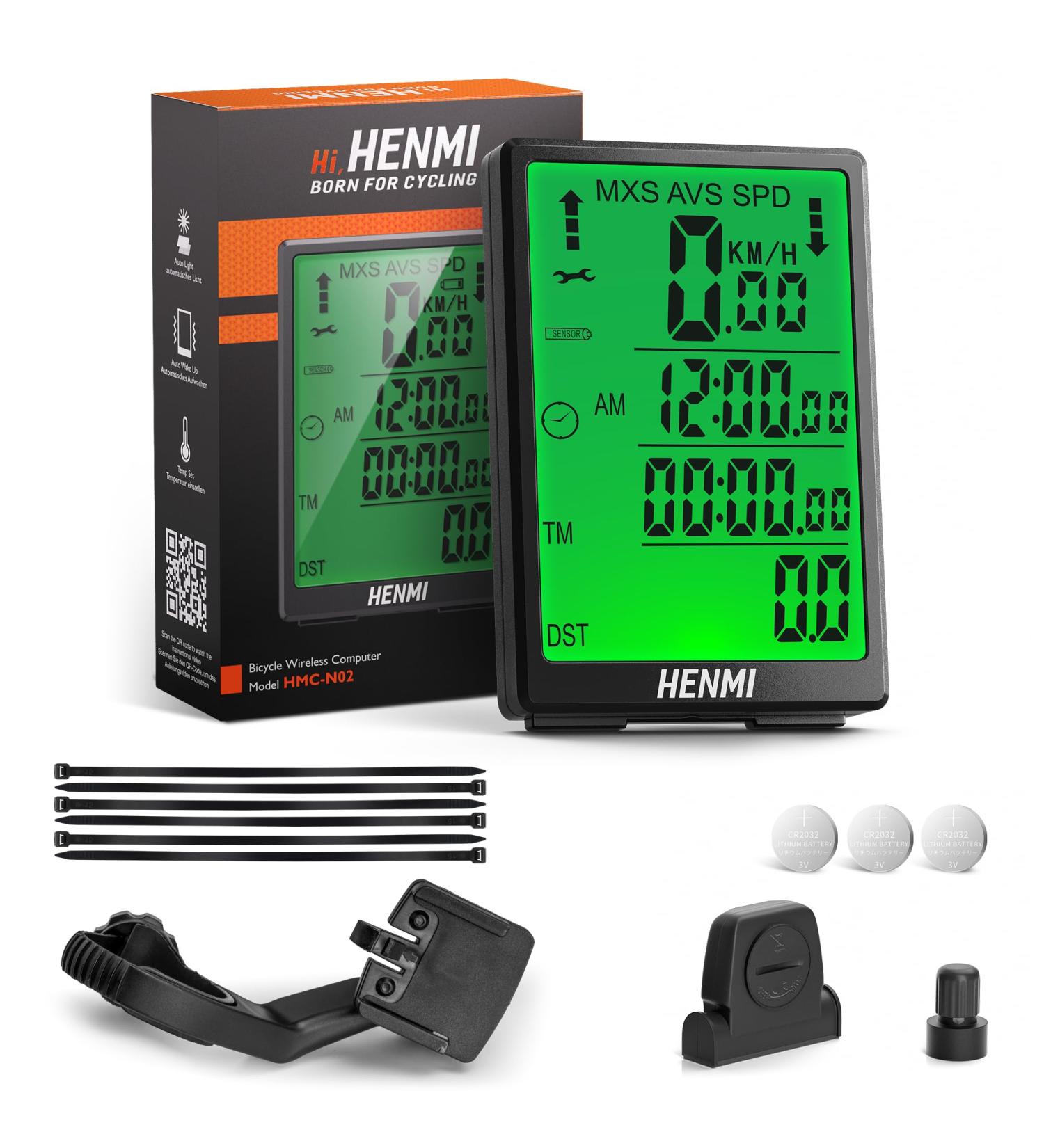 Buy Henmi Wireless Bike Computer - 3.2 Inch Waterproof Speedometer with Backlighting | International Shipping Available - Buy Online on GoSupps.com