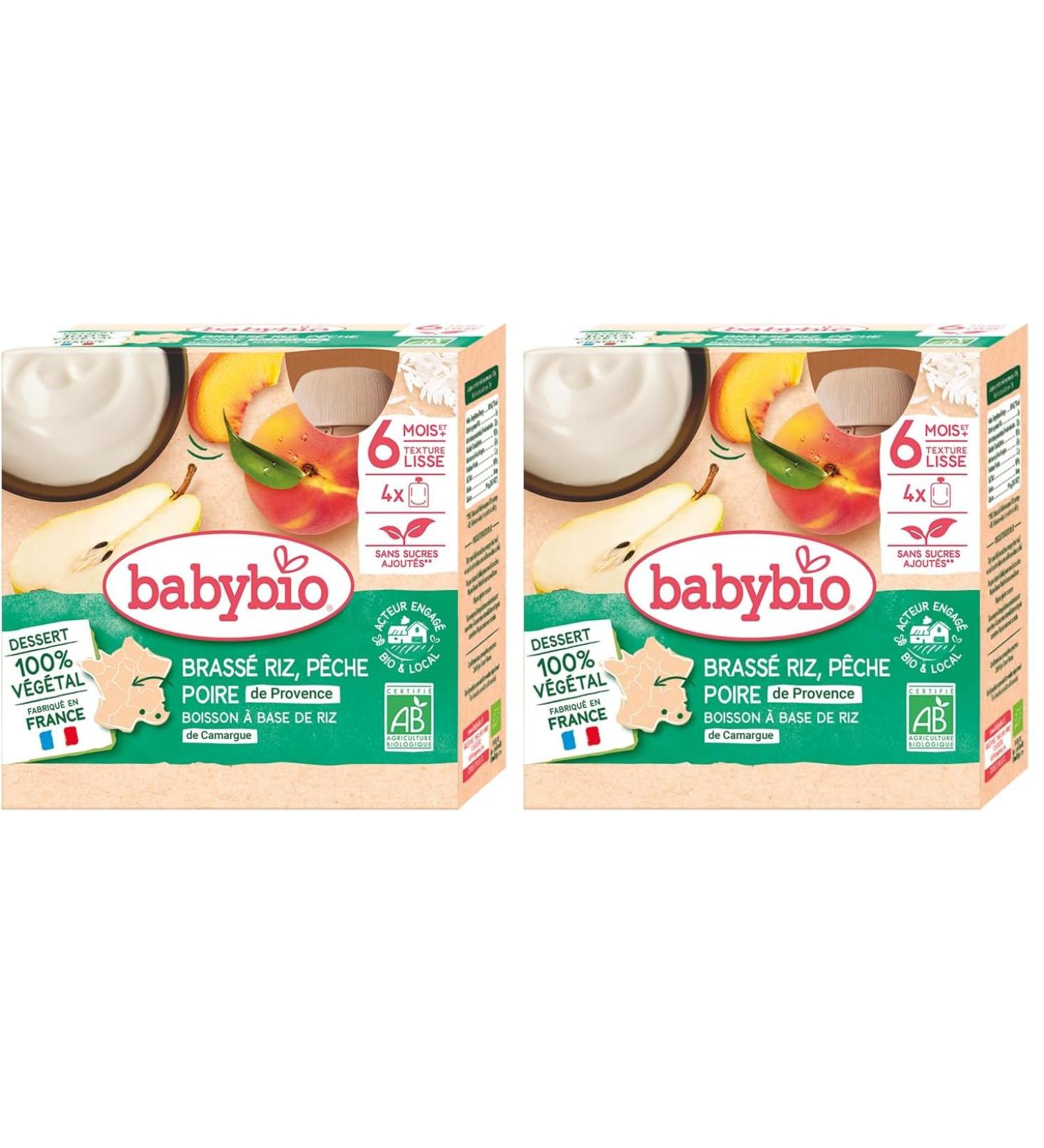 Babybio Gourde Brass Riz P che Poire Bio 4 x 85g (Lot de 2) - Buy Online on GoSupps.com