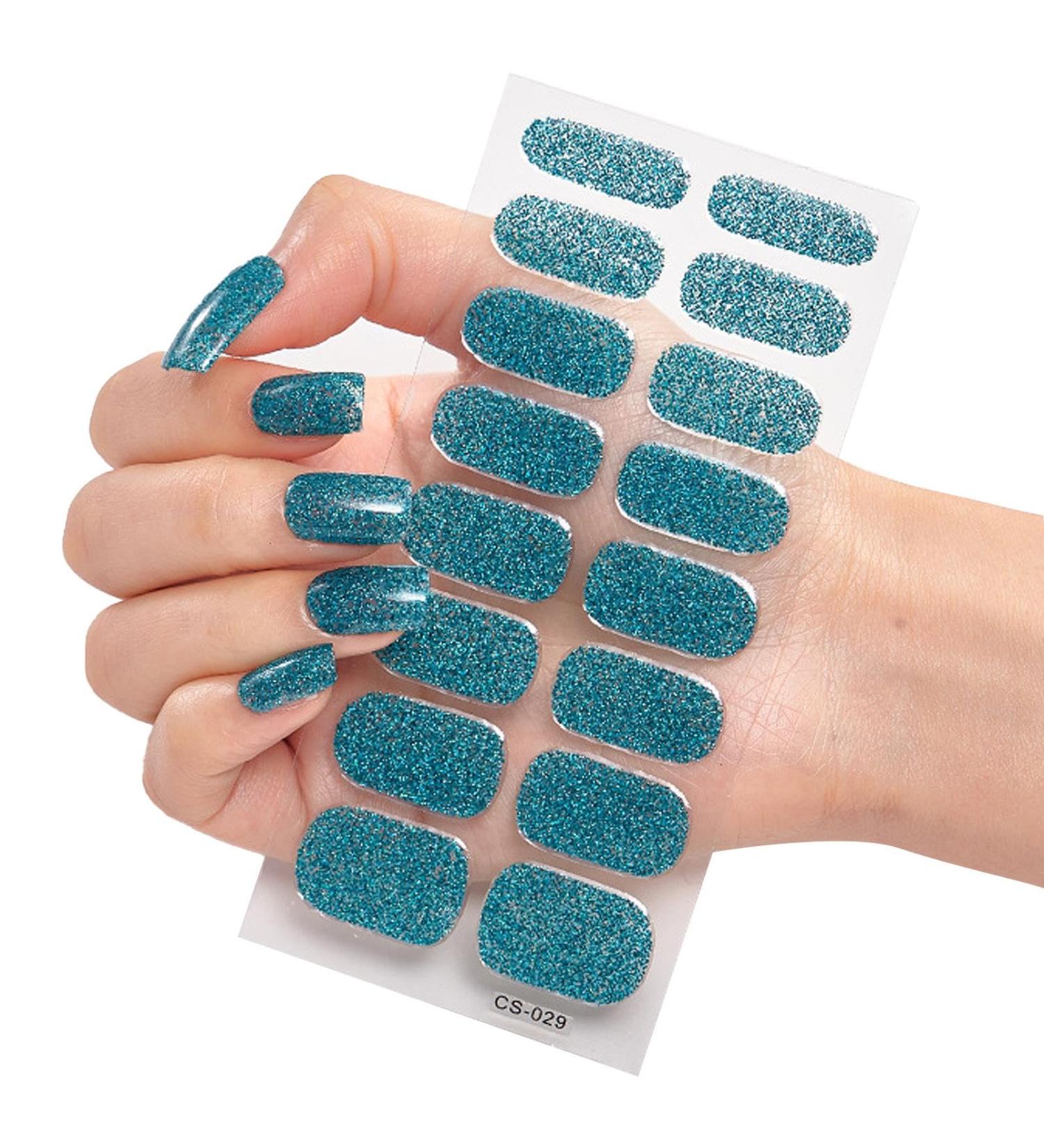 Set of 5 Nail Polish Stickers - Nail Polish Strips Nail Wrap | Semi-hardened Gel Nail Strips Toe Nail Polish Strip Stickers Adhesive Decals Nail Files for Women Girls Kids Cs029|ss029 - Buy Online on GoSupps.com
