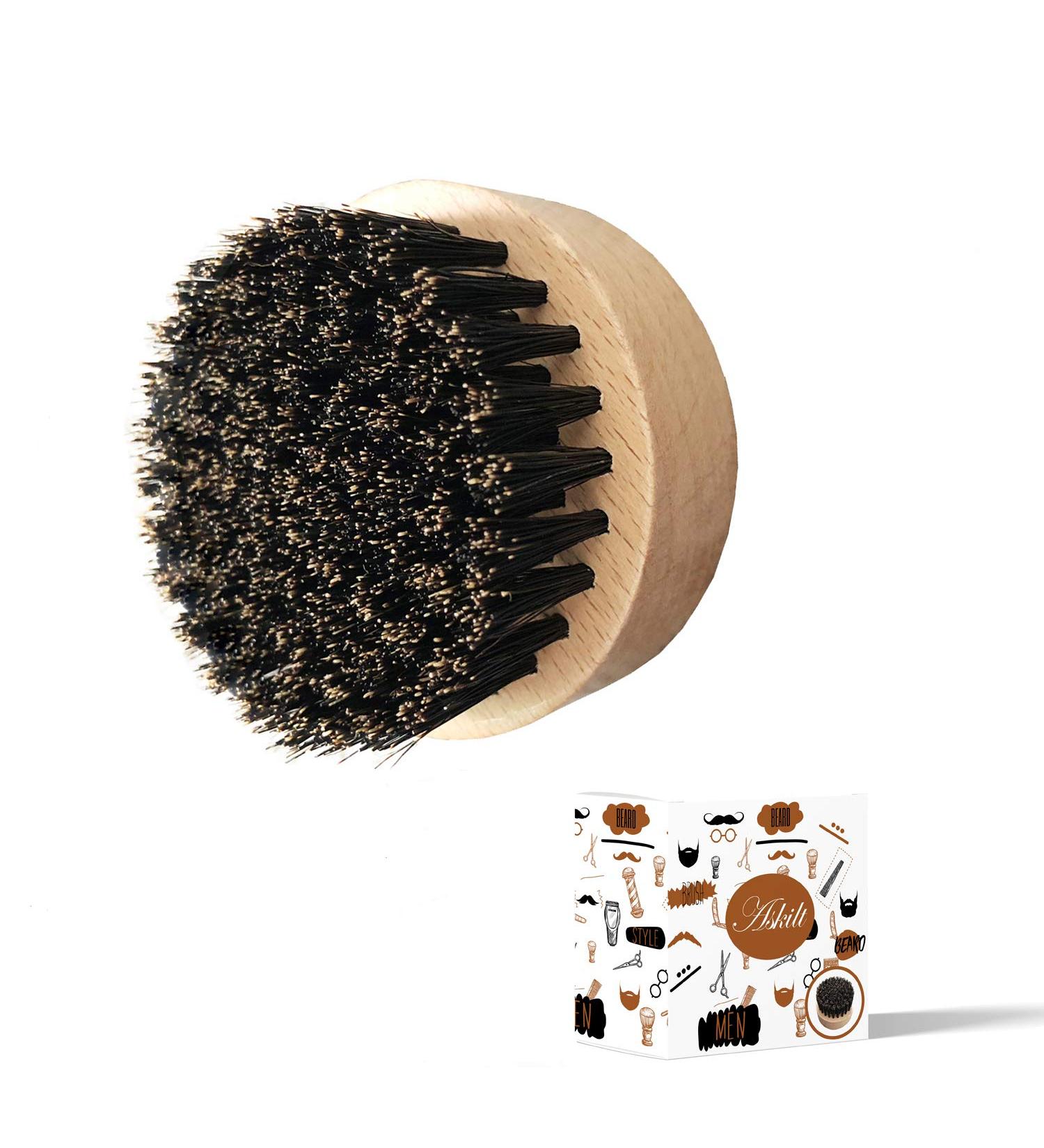 Beard Brush Natural Boar Bristle Brush Shaving brush Exfoliates Skin Helps Softening and Conditioning Itchy Beards & to Spread Balm or Oil for Growth - Styling - Adds Shine - Softness Brown - Buy Online on GoSupps.com
