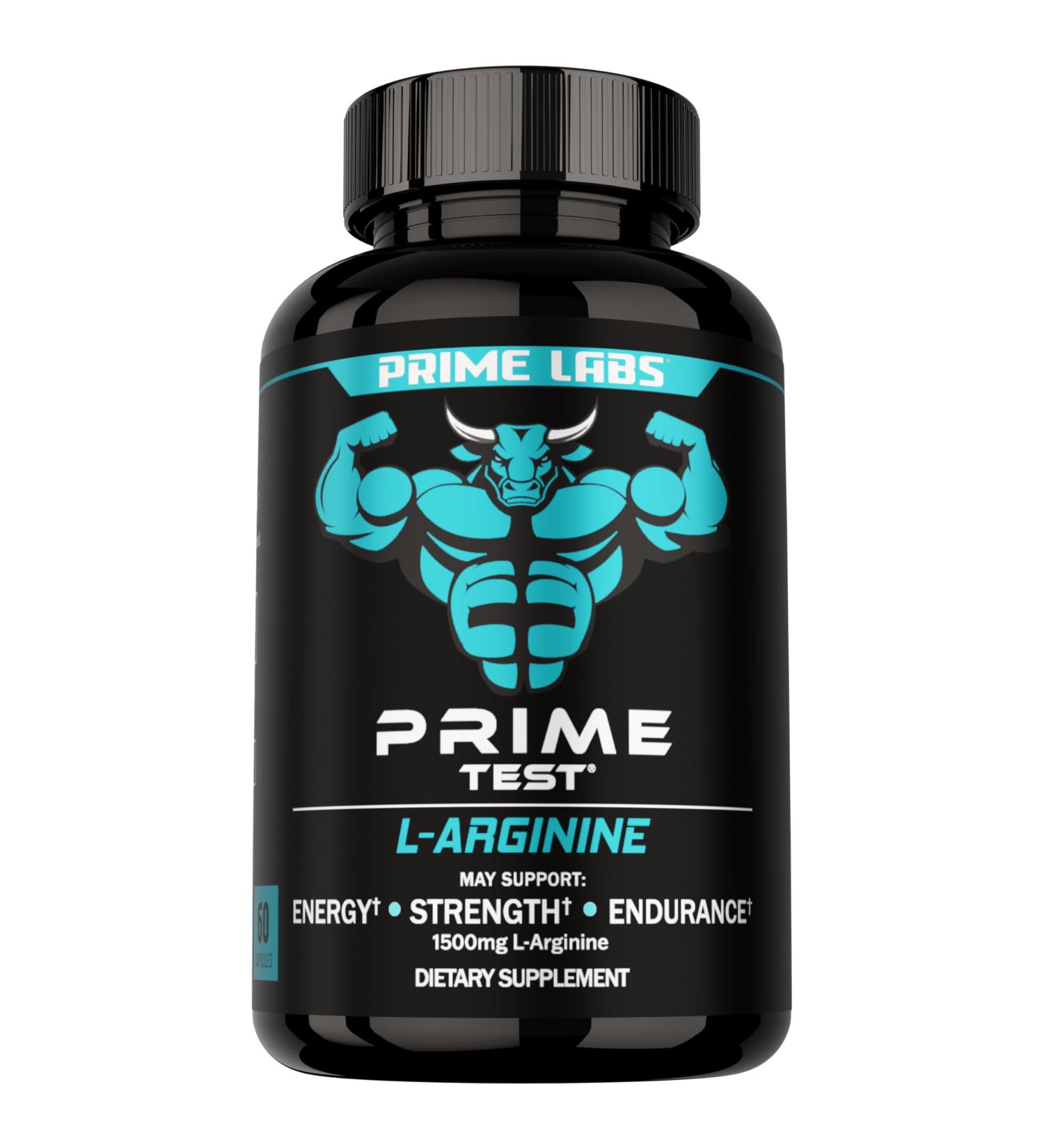 Prime Labs L Arginine 1500mg - Nitric Oxide Supplement - Blood Flow Energy Strength Endurance - 60 Count 60 Count (Pack of 1) - Buy Online on GoSupps.com