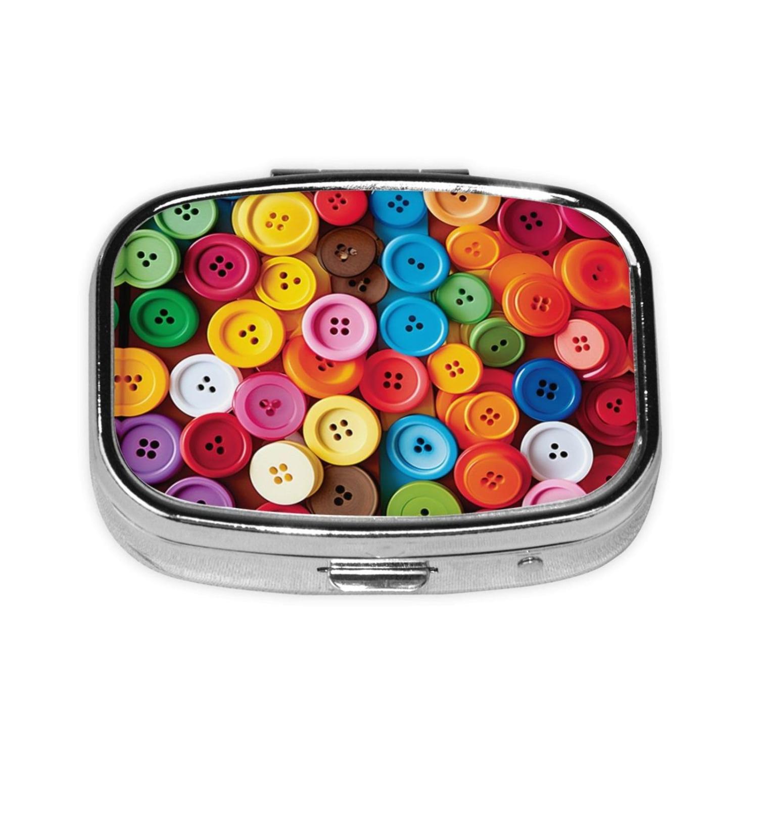 Colorful 2 Compartment Pill Case | Cute Travel Pill Organizer | Small Pill Box for Pocket & Purse | Perfect Travel Gifts - Buy Online on GoSupps.com