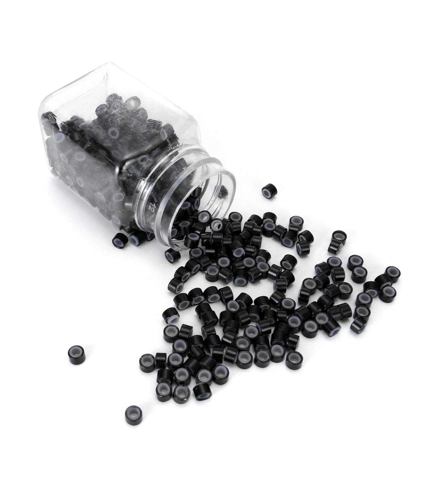 Faletony Microring Hair Extensions Set - 500-1000 Pieces Silicone Microrings in Black Blonde Brown & Dark Brown | International Shipping - Buy Online on GoSupps.com