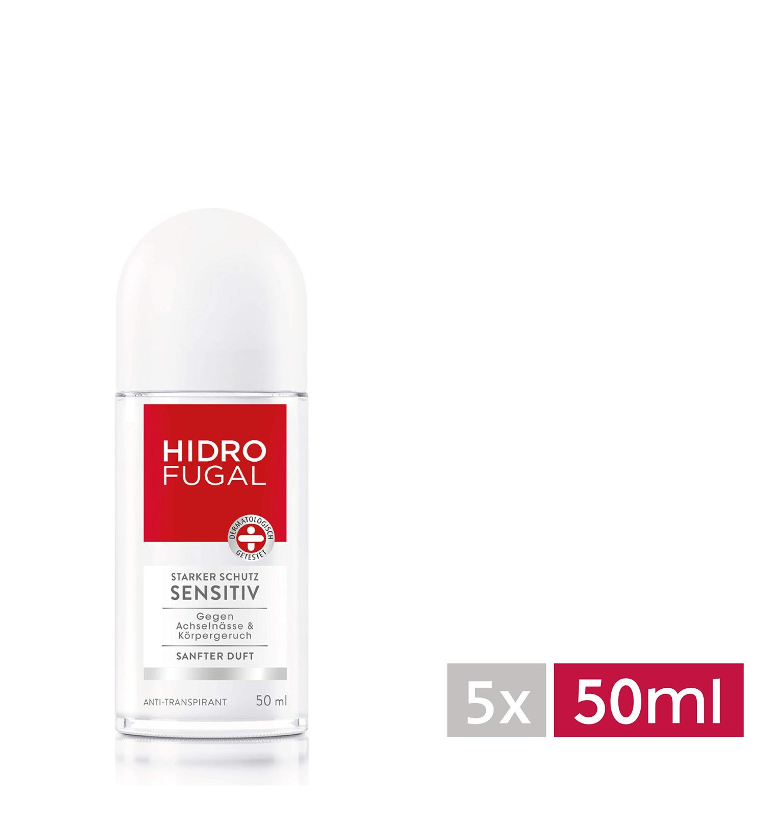 Hidrofugal Roll-On Sensitive Pack of 5 (5 x 50 ml) | Long-Lasting Protection | International Shipping Available - Buy Online on GoSupps.com