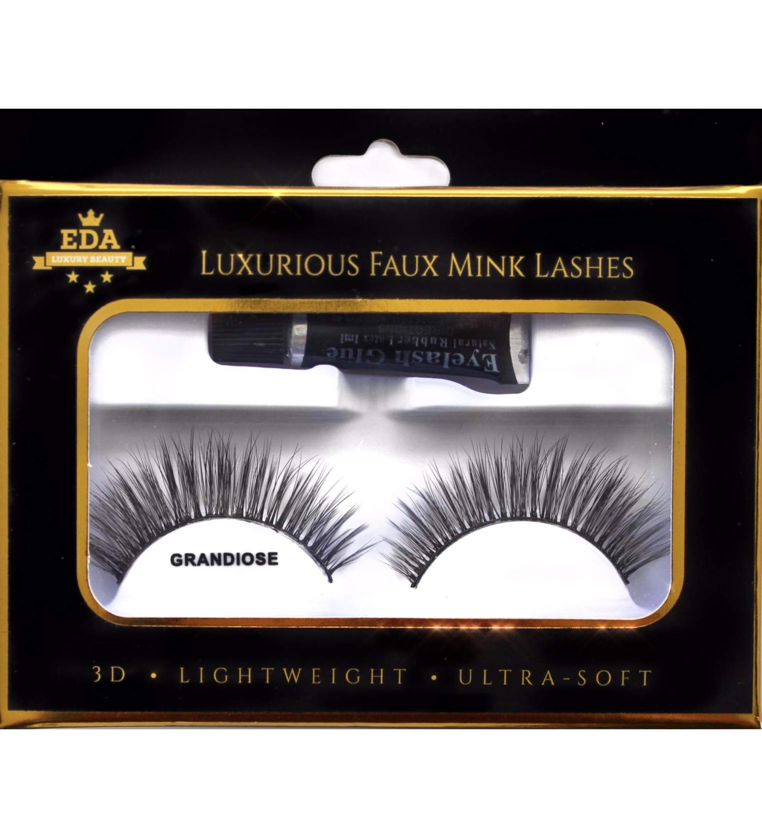 Buy GRANDIOSE 3D Faux Mink False Eyelashes - Natural Look Full Volume & Extra Long Eyelash Extensions | Eye-Lifting Cat Eye Effect | Vegan & Cruelty-Free - Ship Internationally - Buy Online on GoSupps.com