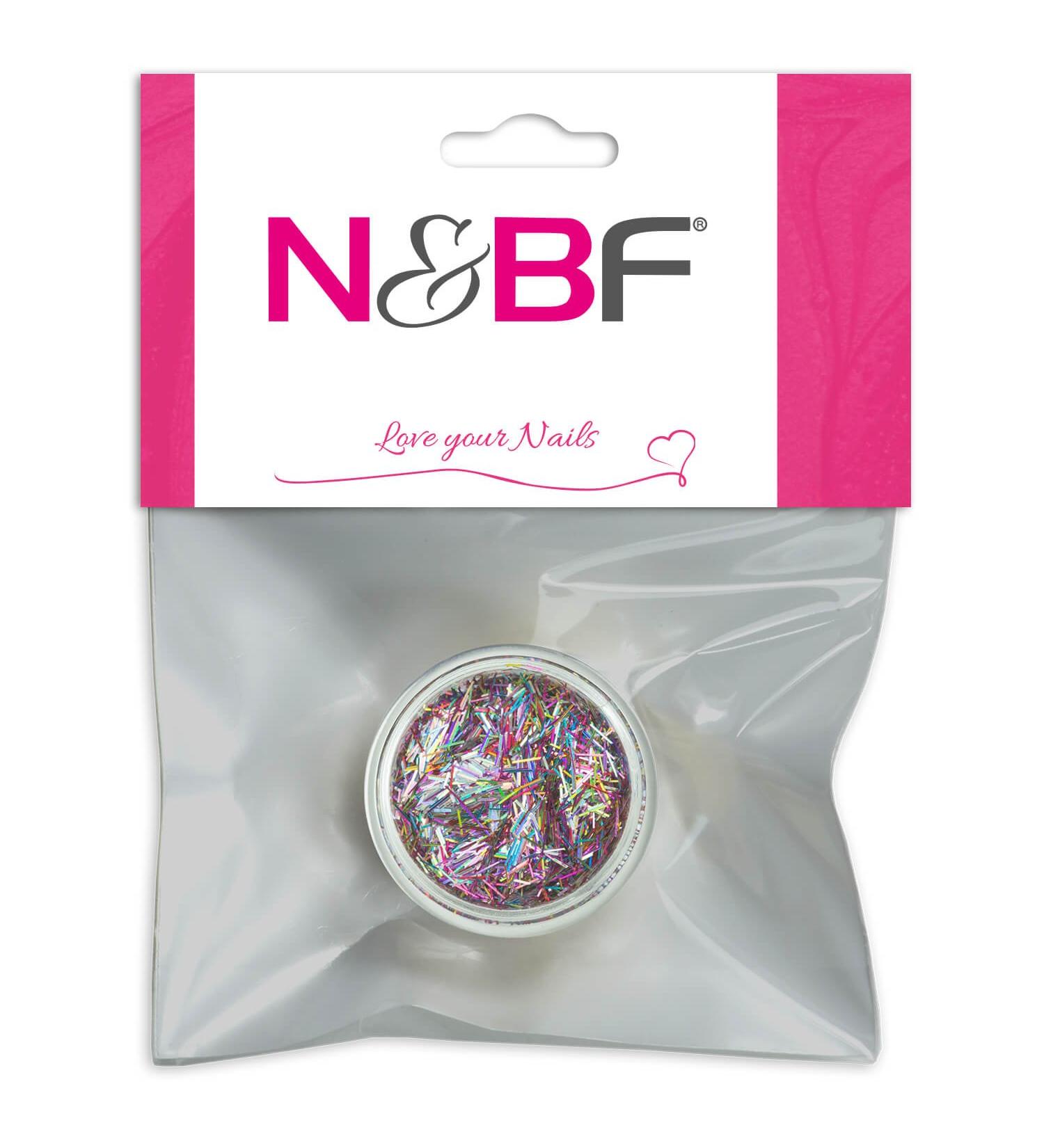 N&BF Nailart Glitter Stripes |Multi color (multicolored stripes) |Nailart glitter stripes for full cover modelagen |Great stripes for your nail design |Glitter stripes for effective color accents