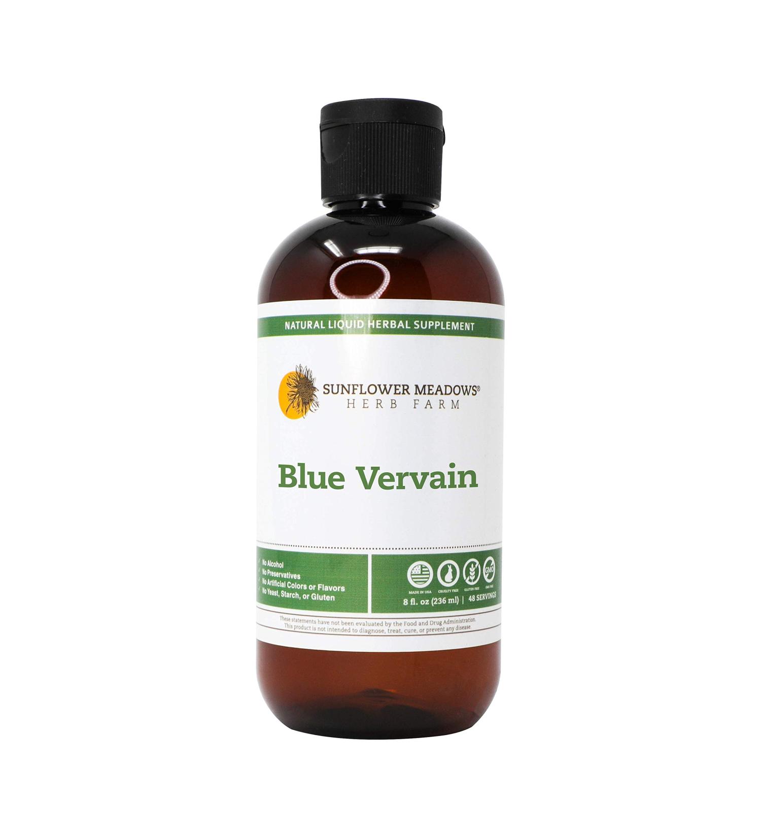 Blue Vervain Liquid Herbal Supplement - 8oz- Alcohol-Free Non-GMO Made with Organic Ingredients