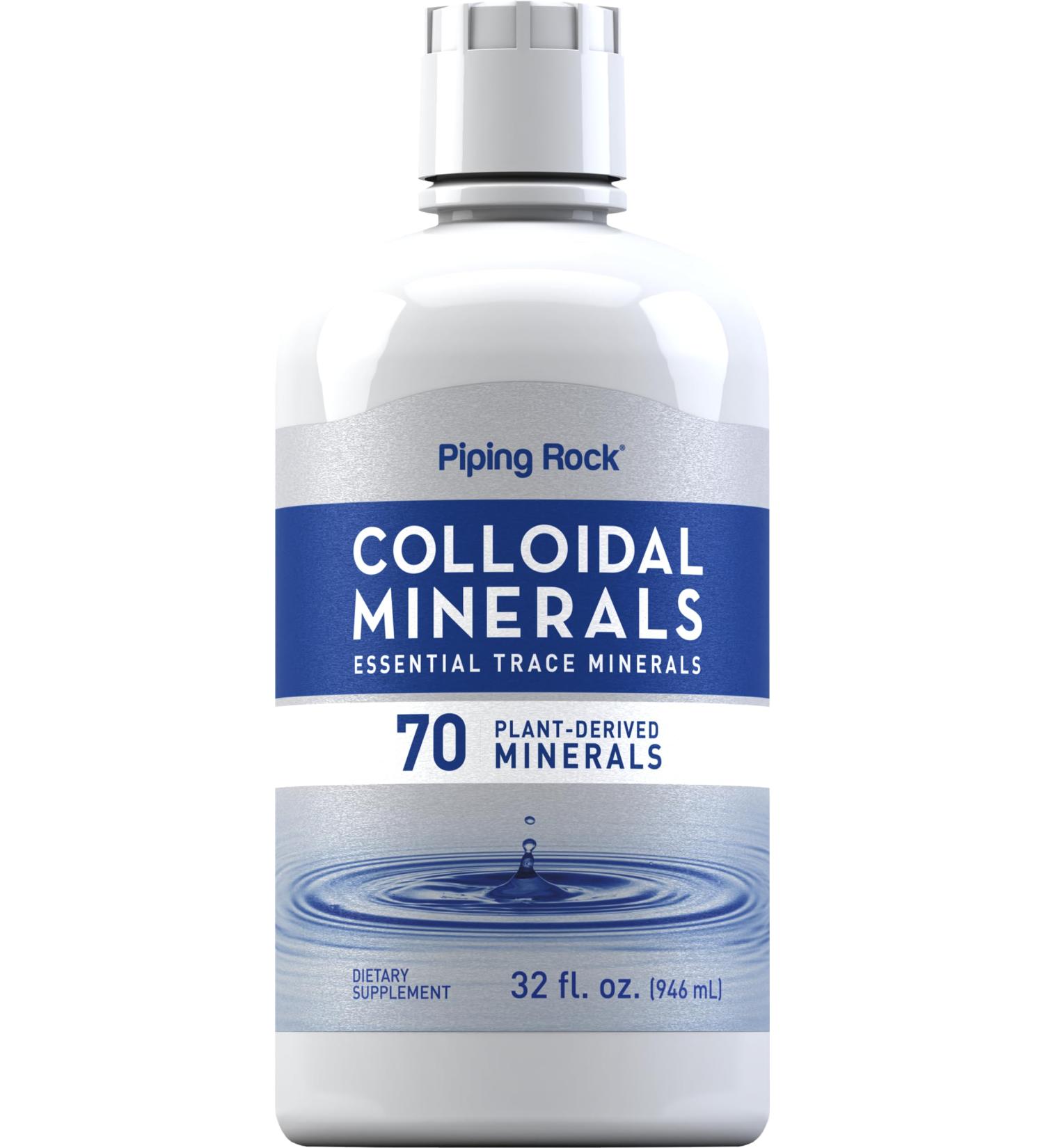 Piping Rock Colloidal Minerals Liquid | 32 fl oz | with 70 Plant-Derived | Essential Trace Supplement | Unflavored | Vegetarian Non-GMO Gluten Free Unflavored 32 Fl Oz (Pack of 1) - Buy Online on GoSupps.com
