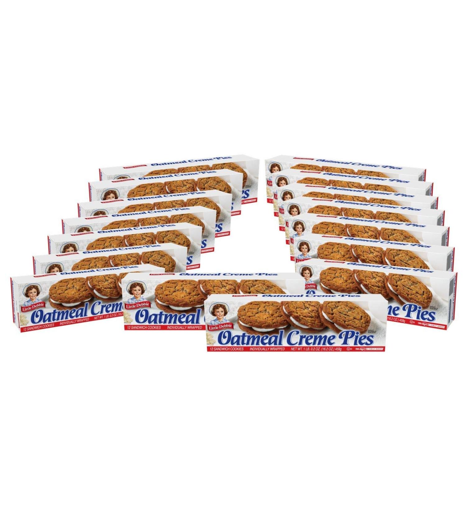 Little Debbie Oatmeal Creme Pies - 192 Soft Oatmeal Cookies with Creme (16 Boxes) - Buy Online on GoSupps.com
