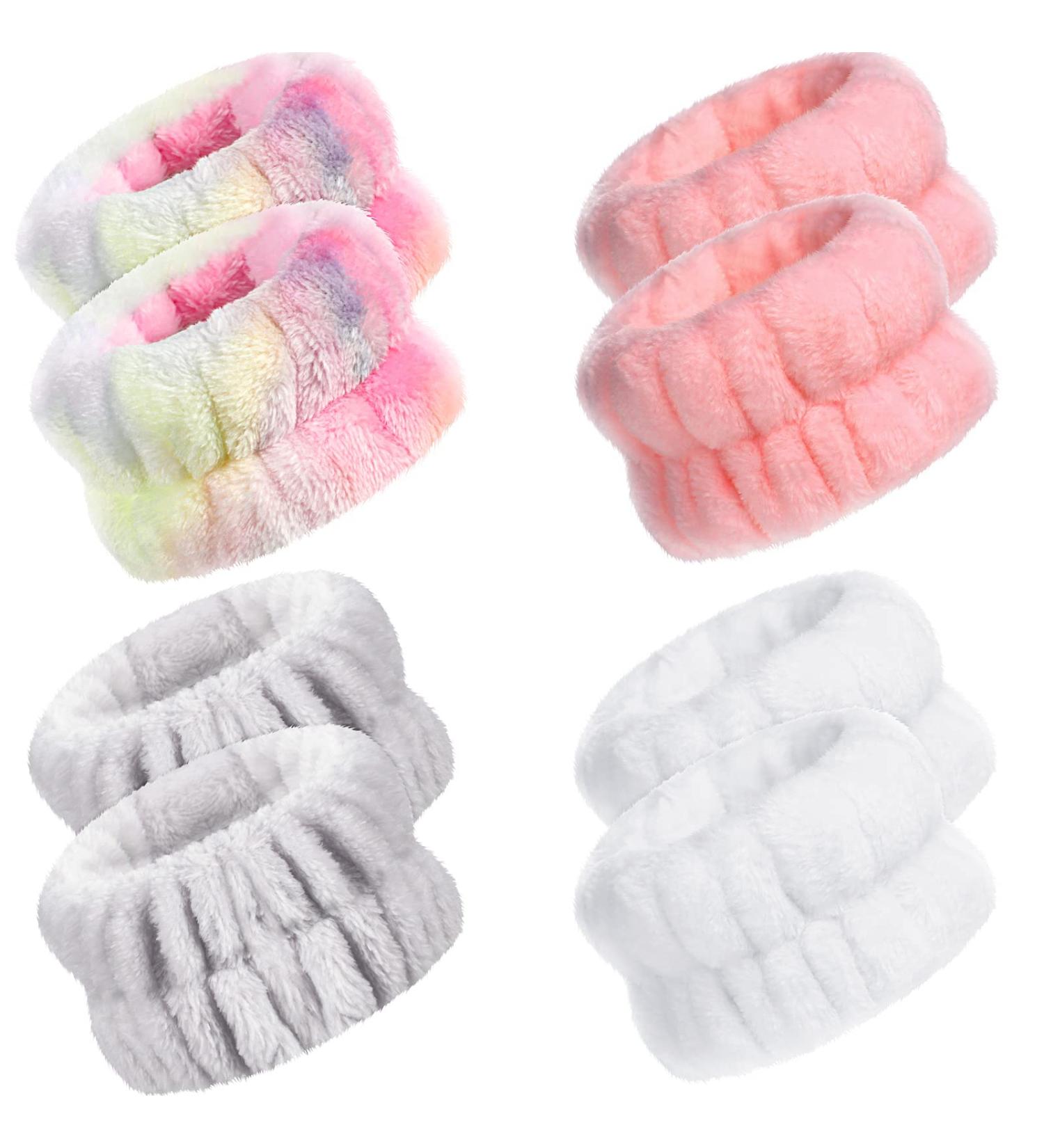 4 Pair Spa Wrench Microfiber Facial Wash Bracelets - Absorbent Wrist Welding Tape for Women | Prevent Liquid Spills | Enchanting Colors & Classic Style - Buy Online on GoSupps.com