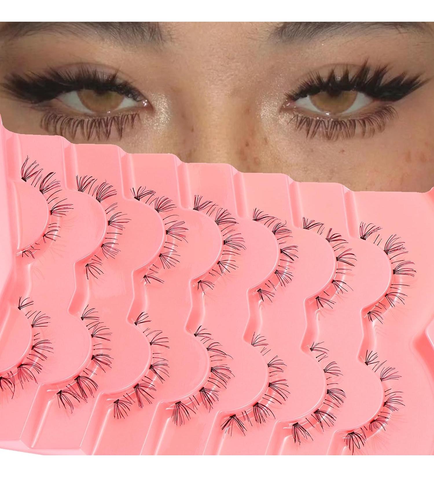 WUZIA 7 Pairs Bottom Lashes Clear Band Wispy Natural Look Lashes Japanese Manga Style Spiky Anime Lower Lashes Dramatic DIY Cosplay Bottom Eyelashes Reusable (A03) - Buy Online on GoSupps.com